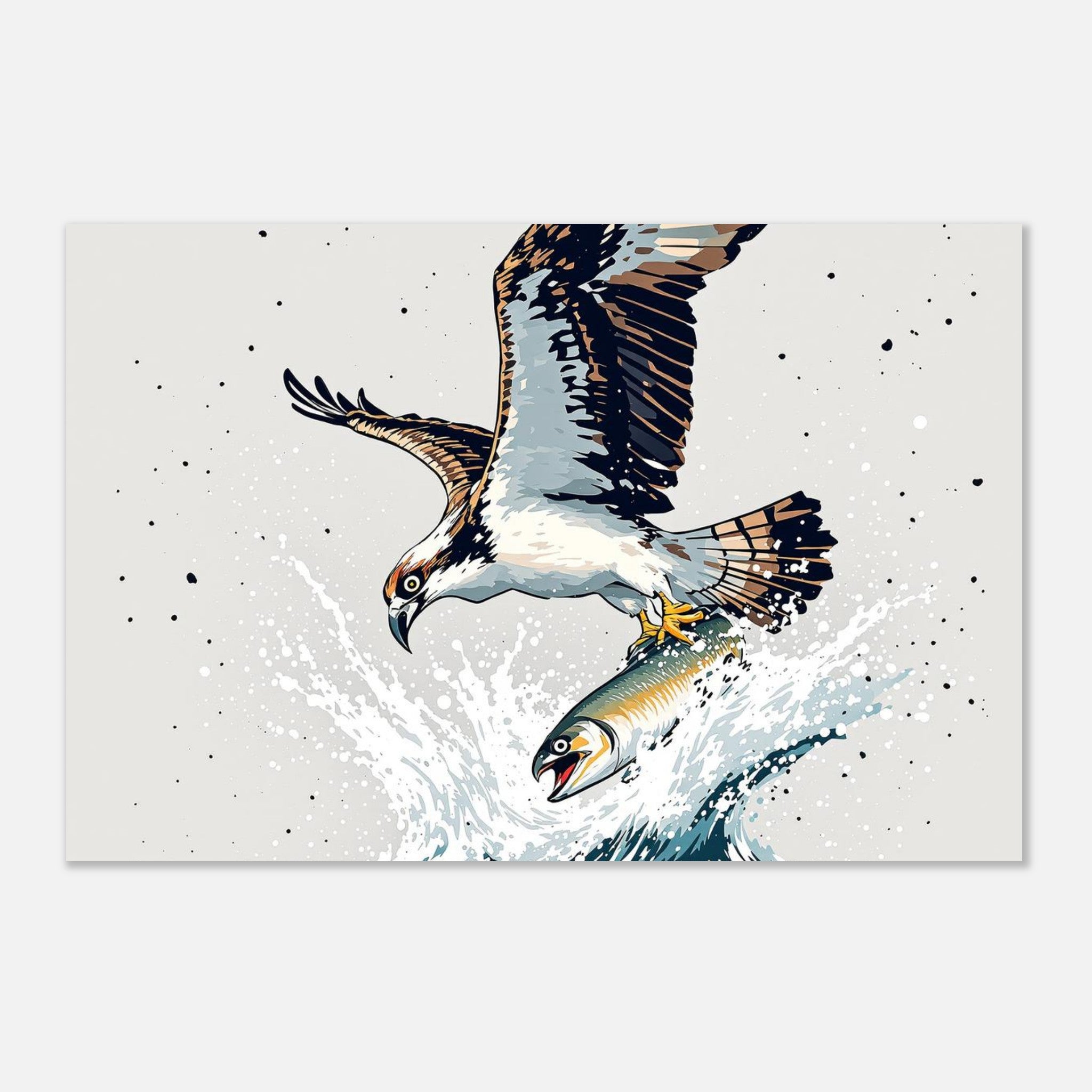 Osprey Diving Fishing River Print Material — detail view | Wild Thread Co