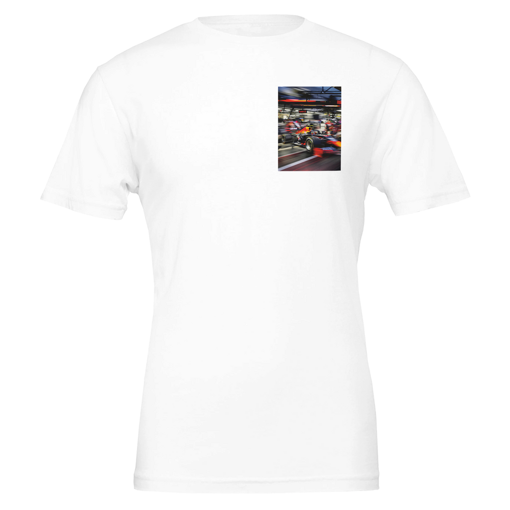 F1 Pit Stop T-Shirt — detail view | Wild Thread Co