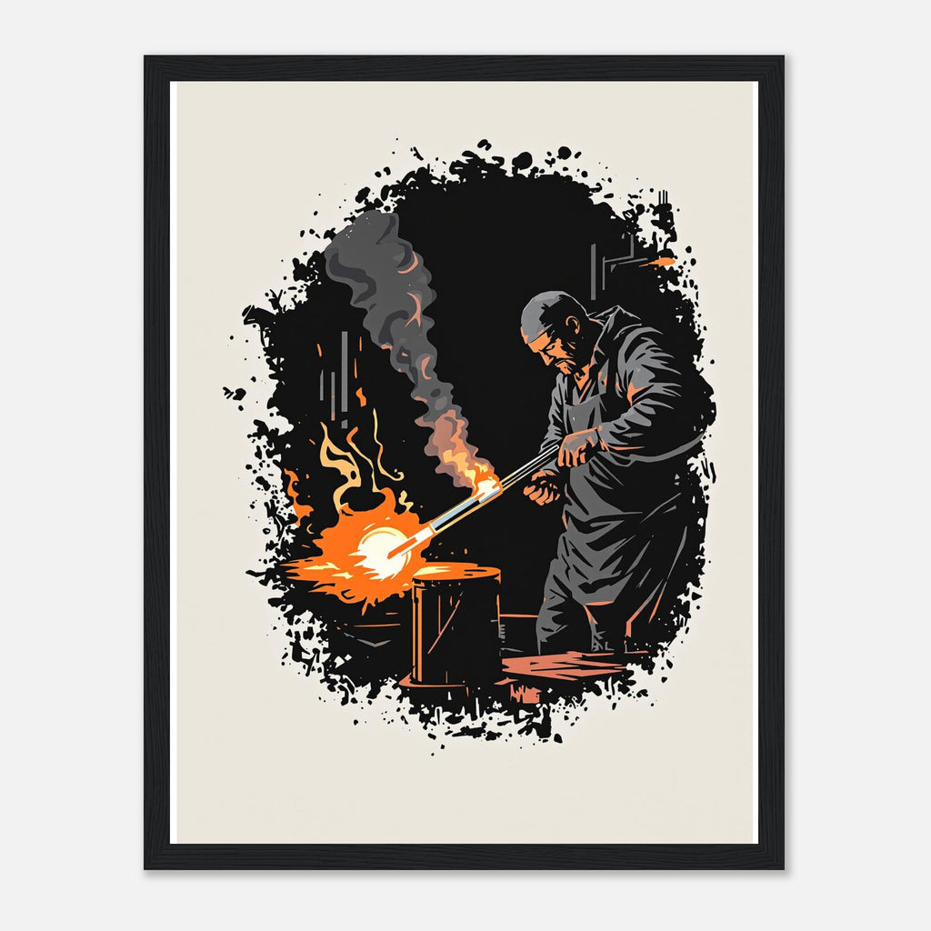 Glass Blower Craft Workshop Framed Print Wall Art Ready to Hang UK — Framed Art Print | Wild Thread Co