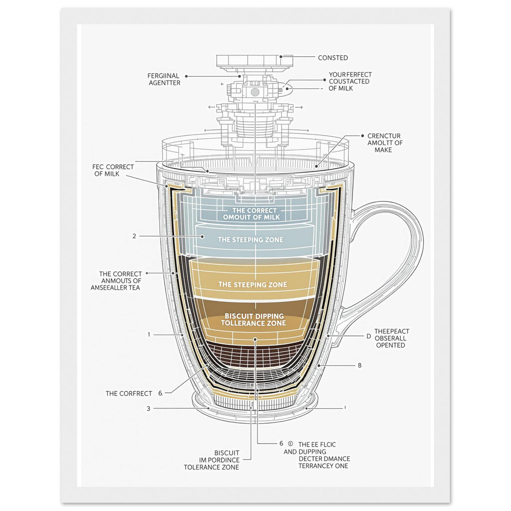 Tea Engineering Cross-section Framed Art Print — detail view | Wild Thread Co