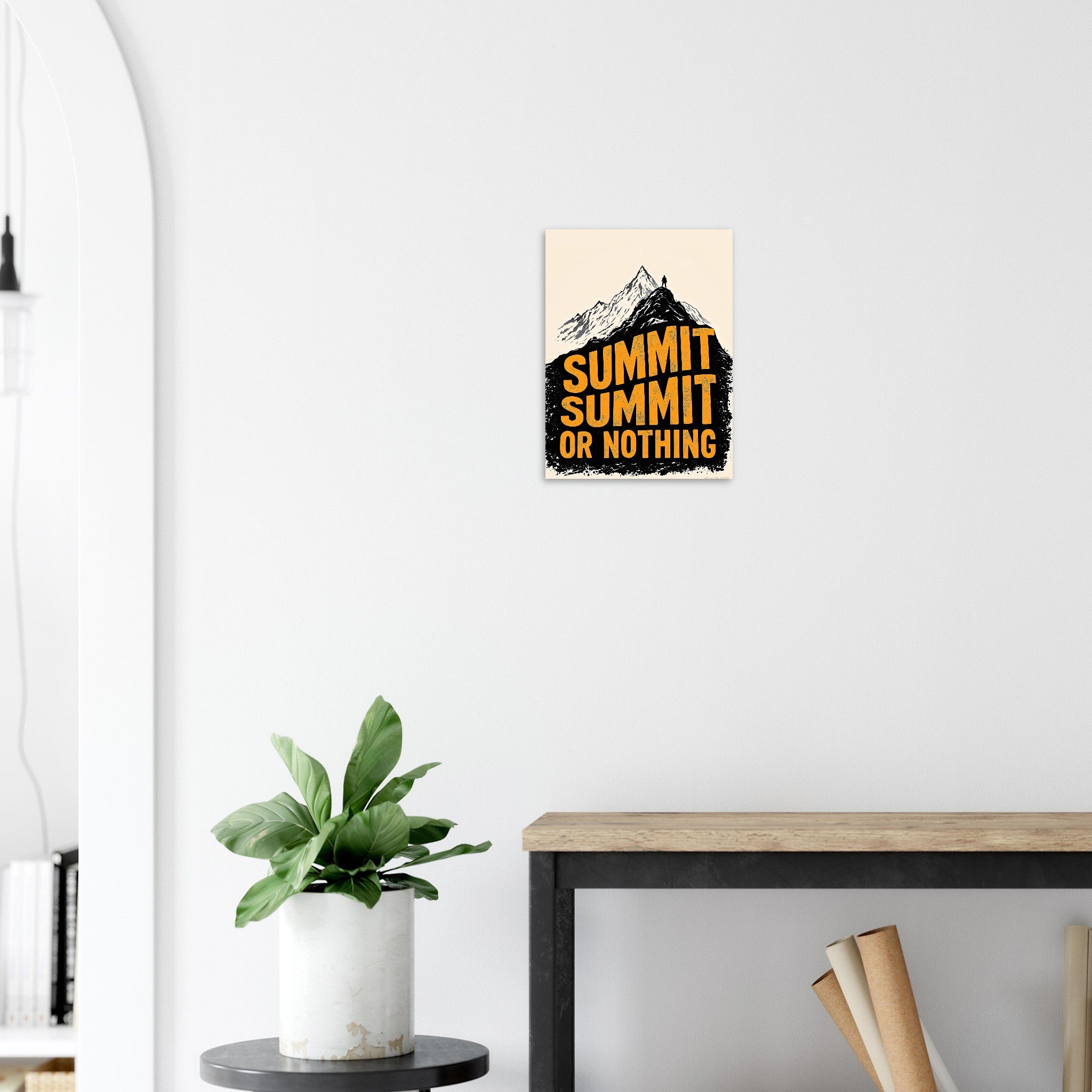 Summit or Nothing Mountain Art Print Art Print — detail view | Wild Thread Co