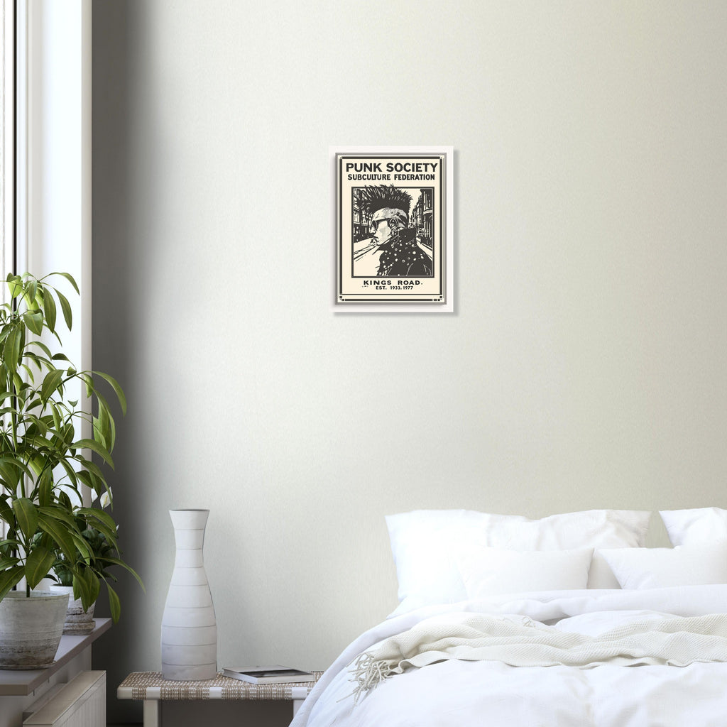 Punk Society Vintage Travel Poster Art Print — detail view | Wild Thread Co