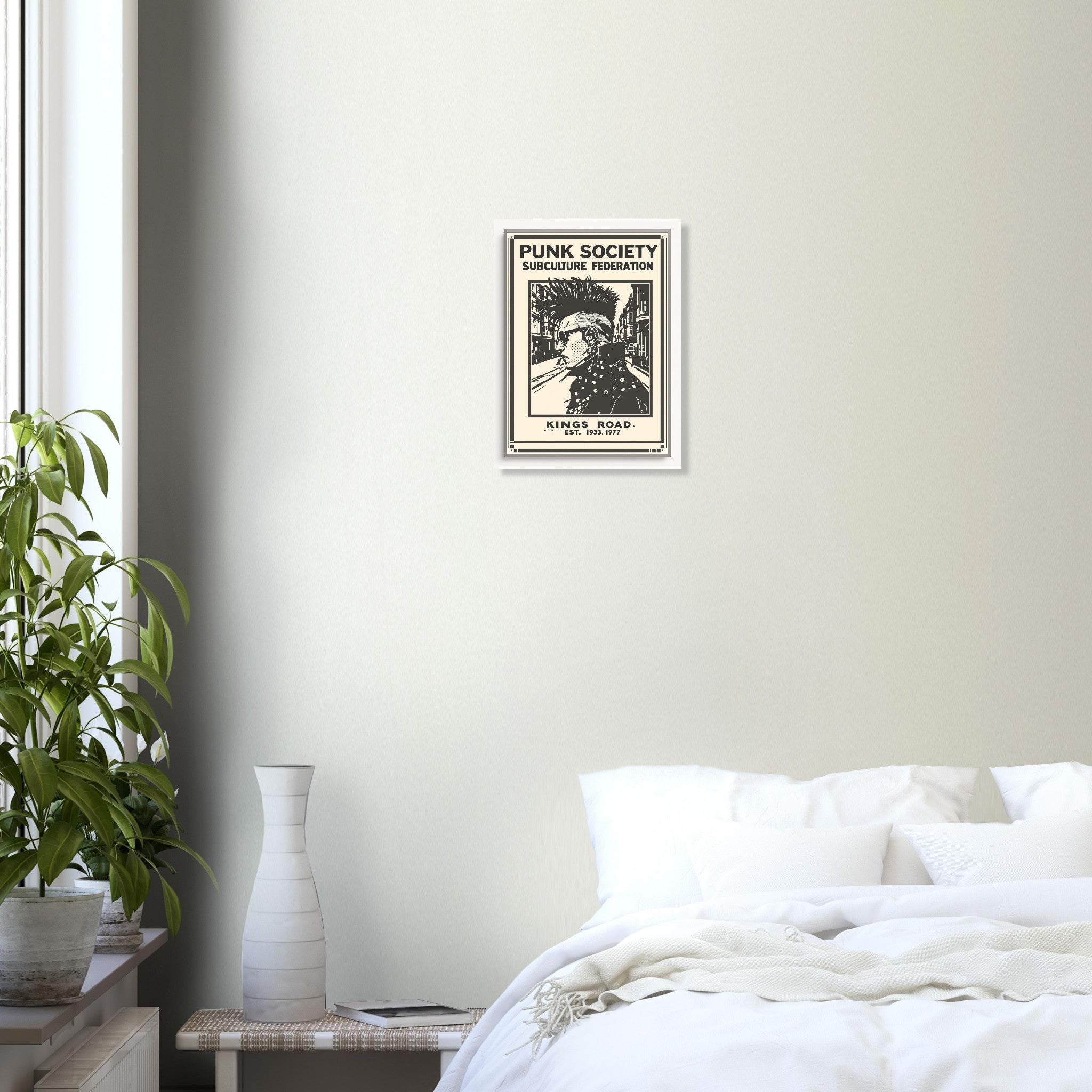 Punk Society Vintage Travel Poster Art Print — detail view | Wild Thread Co