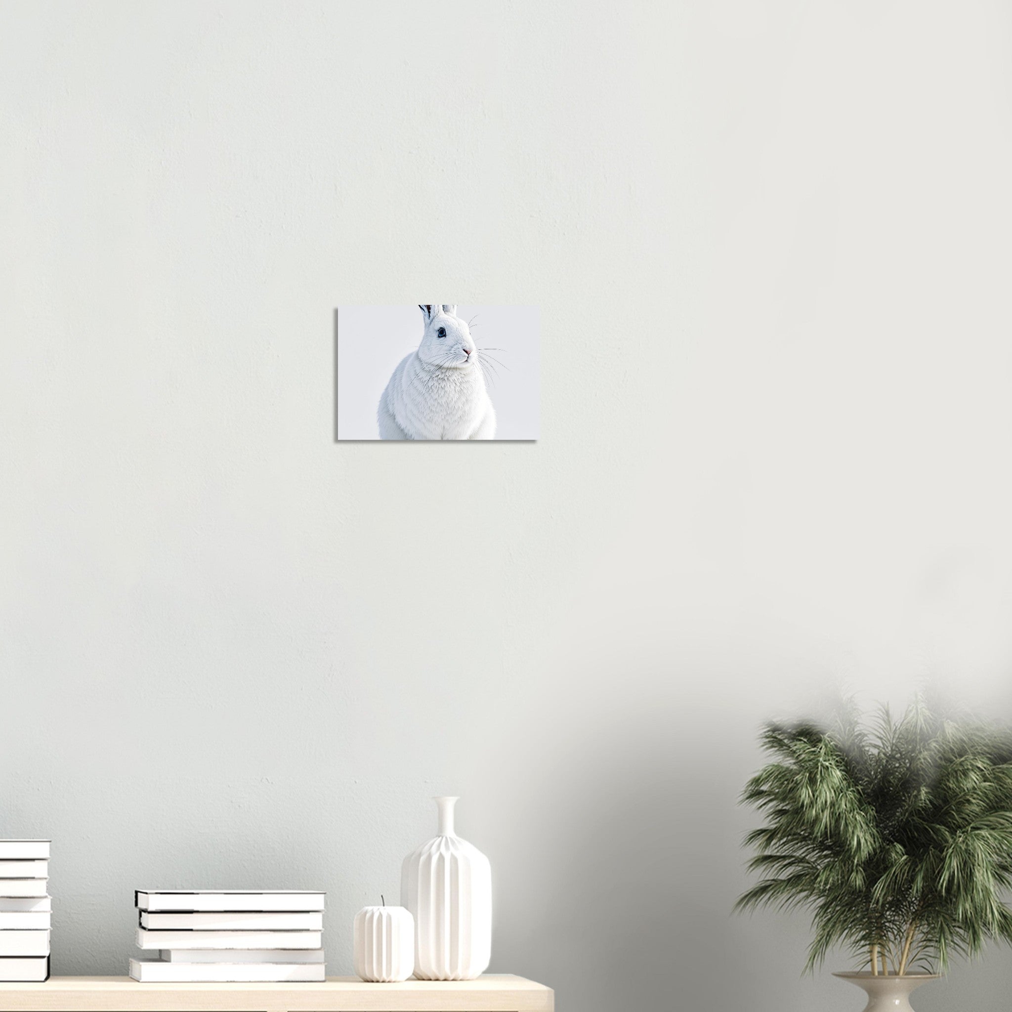 Mountain Hare White Winter Snow Print Material — detail view | Wild Thread Co