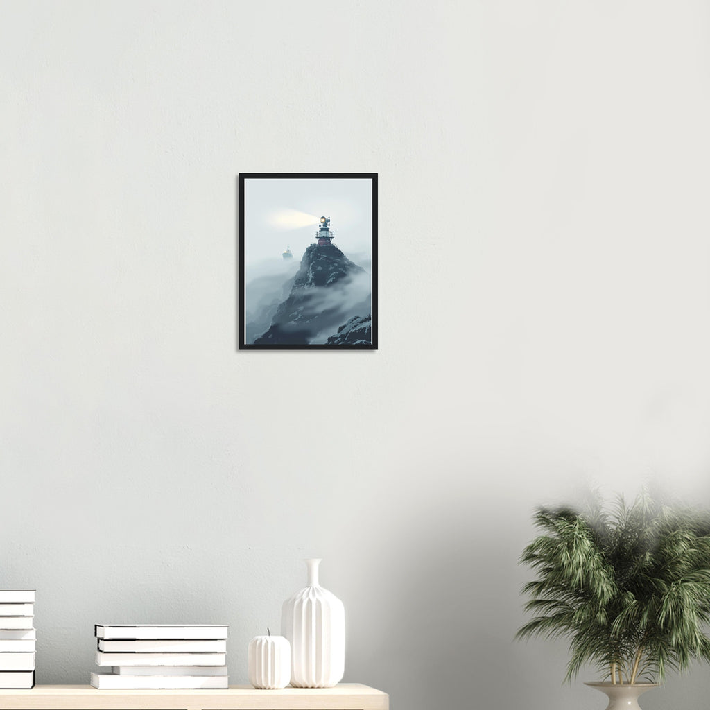 Coastal Fog Horn Headland Ship Framed Art Print — detail view | Wild Thread Co