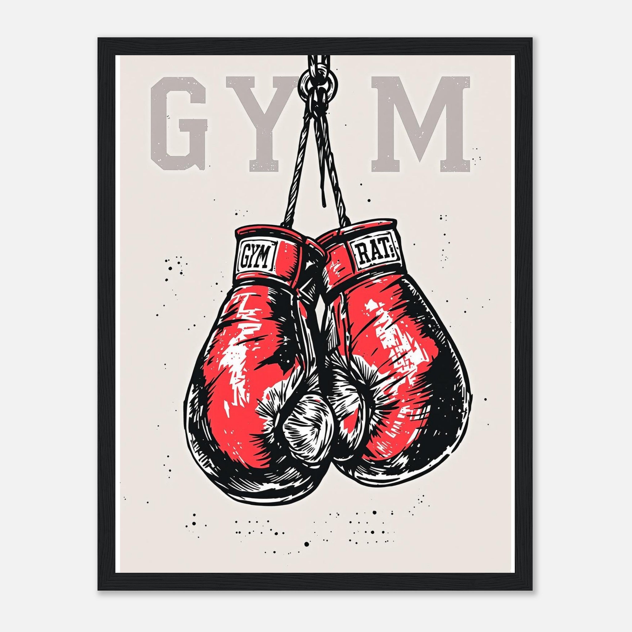 Retro Sports Boxing Framed Art Print — detail view | Wild Thread Co