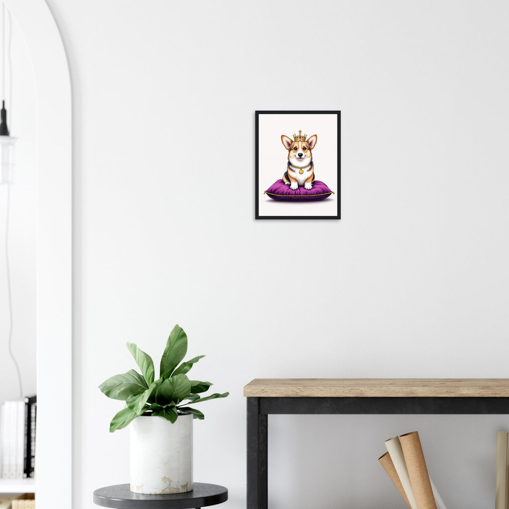 Corgi Royal Framed Art Print — detail view | Wild Thread Co