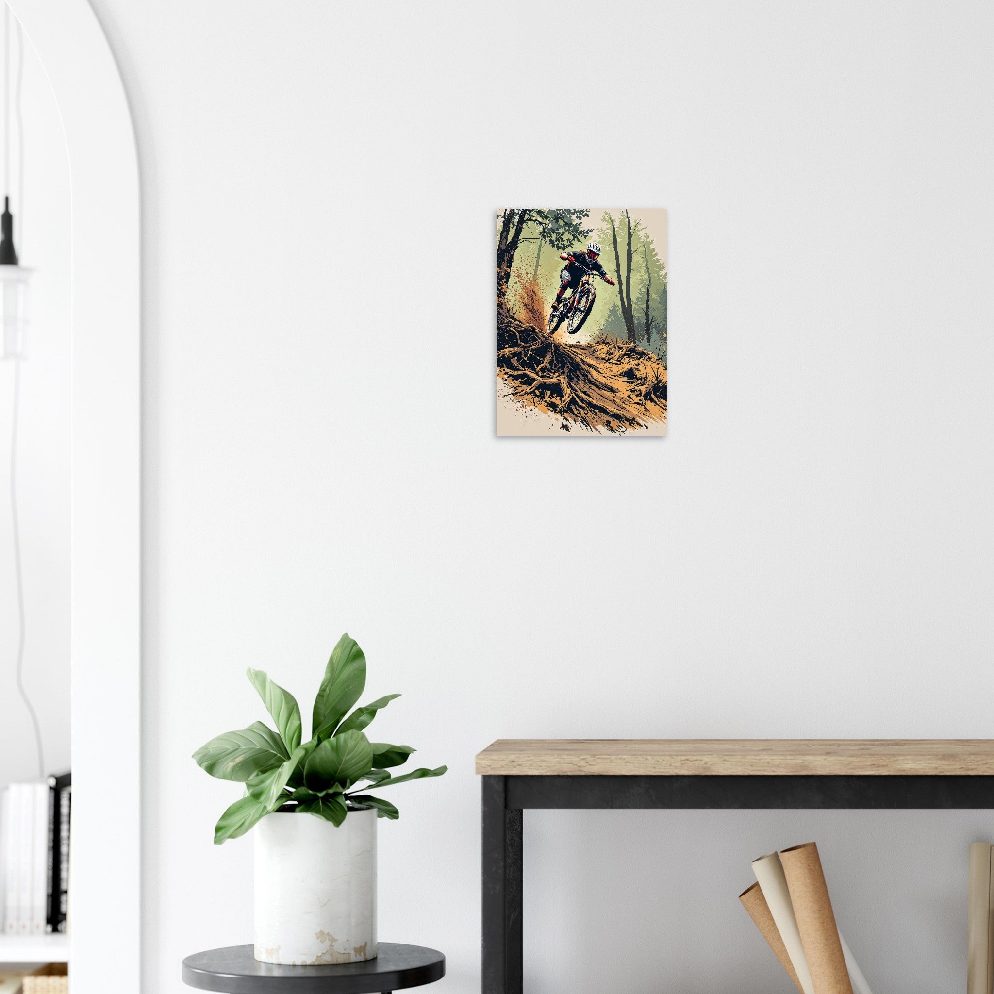 Mountain Bike Trail Descent MTB Gift Art Print Art Print — detail view | Wild Thread Co