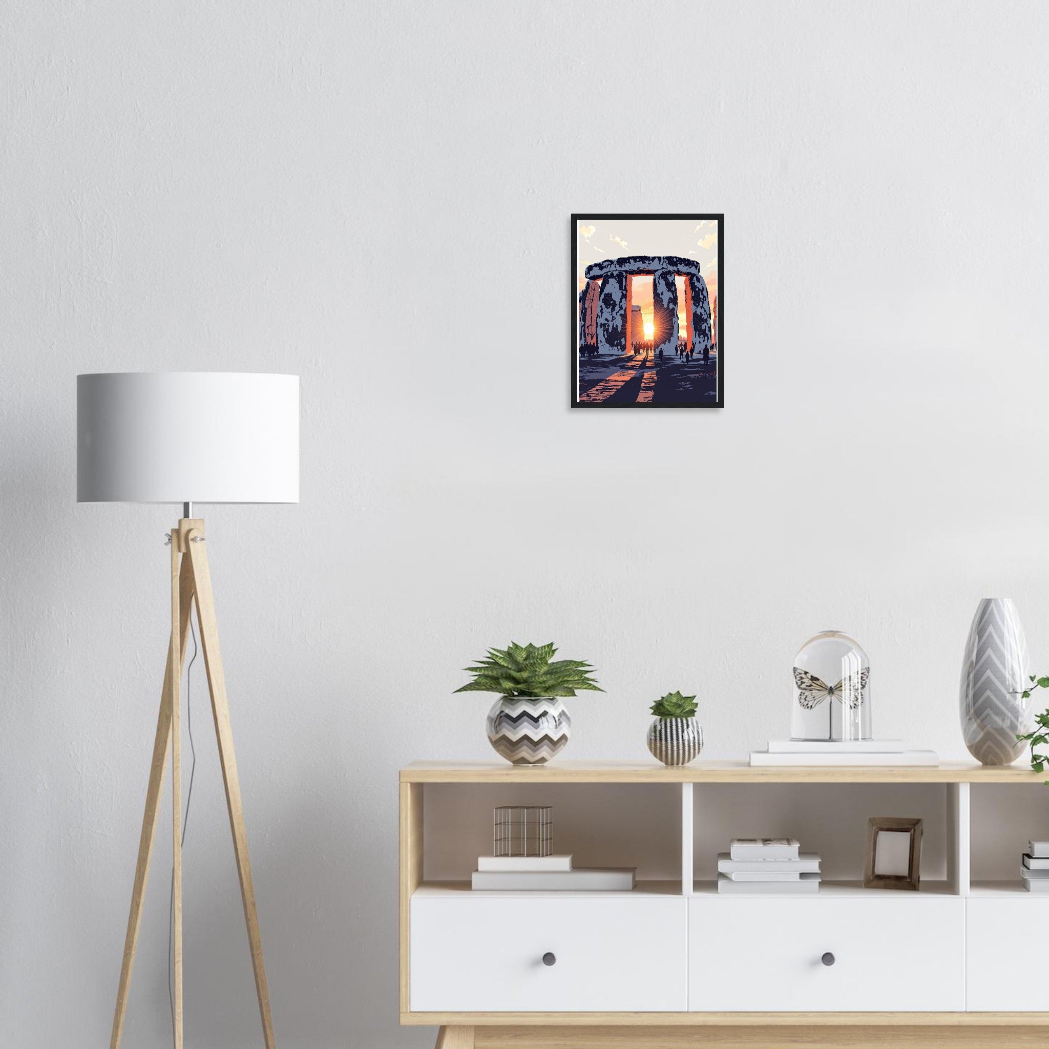 Stonehenge Winter Solstice Dawn Framed Print Wall Art Ready to Hang UK UK Gift Framed Art Print — detail view | Wild Thread Co