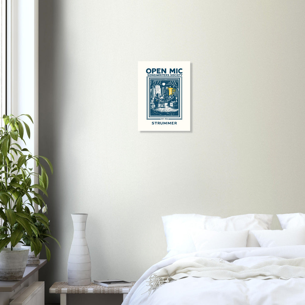 Open Mic Vintage Travel Poster Art Print — detail view | Wild Thread Co