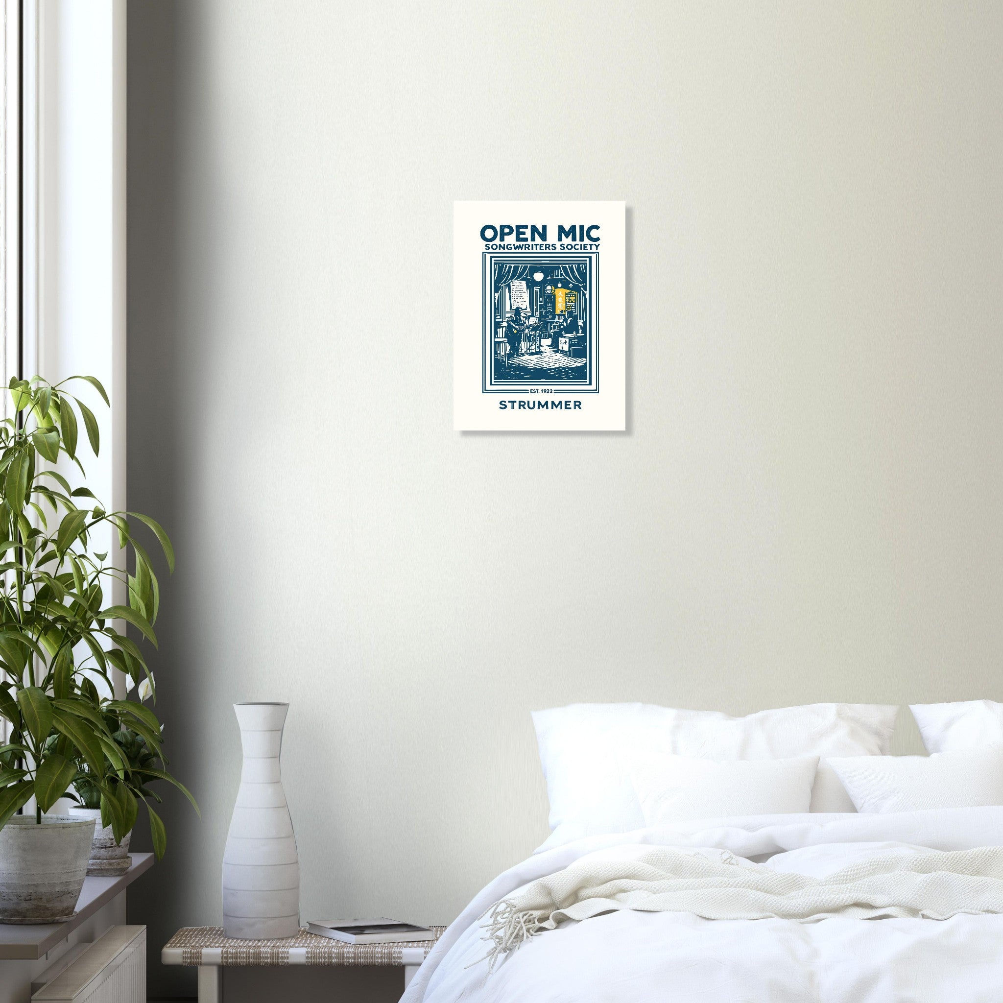 Open Mic Vintage Travel Poster Art Print — detail view | Wild Thread Co