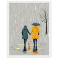 Dog Walk Rain Framed Art Print — detail view | Wild Thread Co