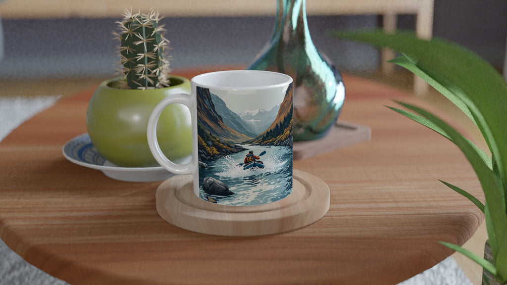 Packraft Scottish Wild River Remote Mug — detail view | Wild Thread Co