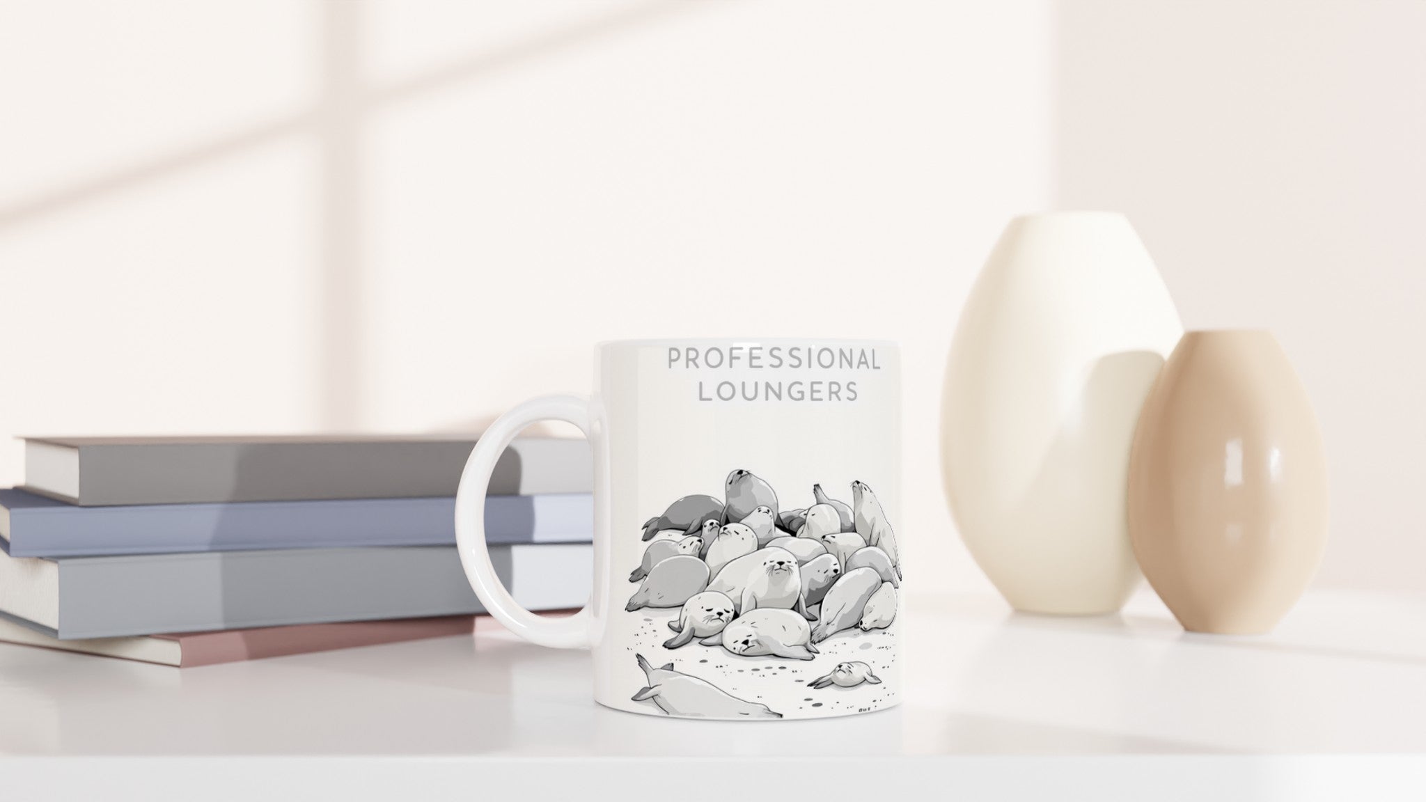 Grey Seal Colony Pups Atlantic Mug — detail view | Wild Thread Co