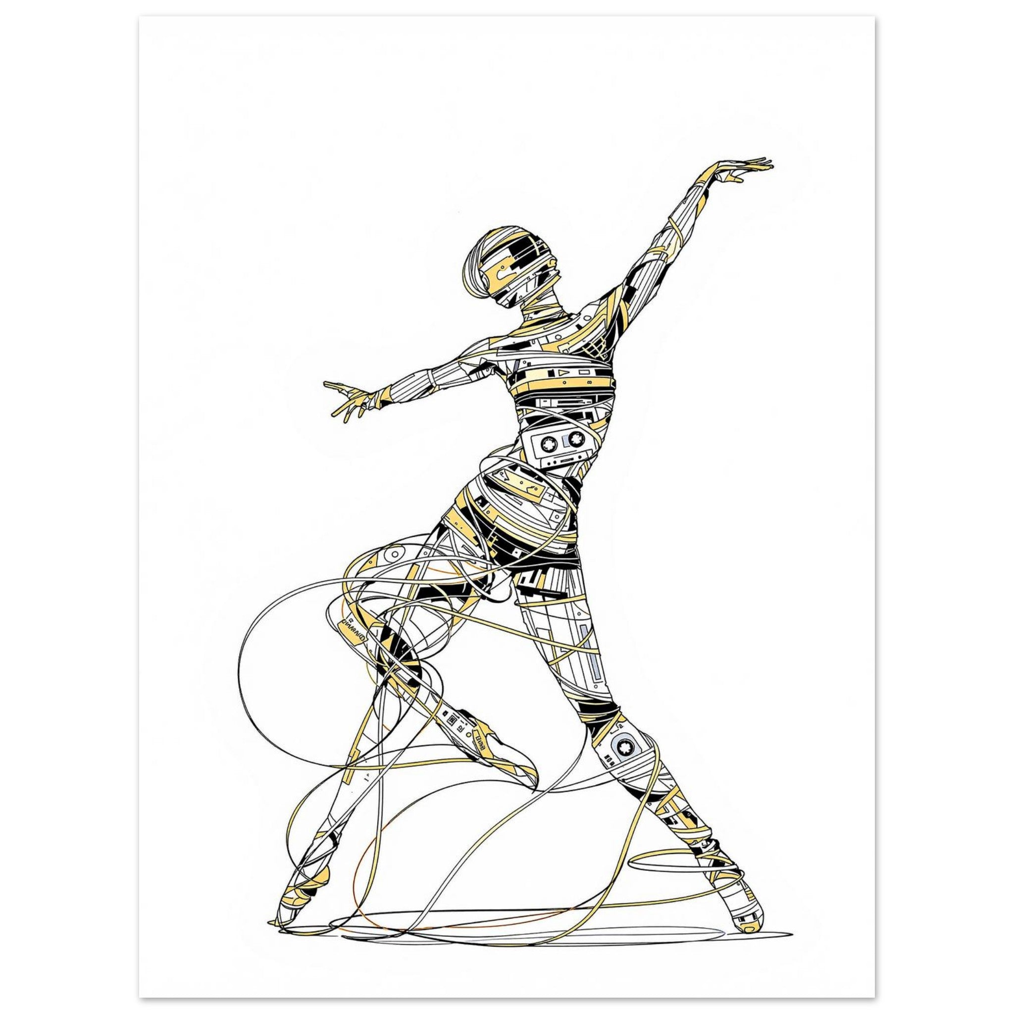 Cassette Tape Dancer Retro Music A1 Art Print Poster Wall Art UK — Art Print | Wild Thread Co