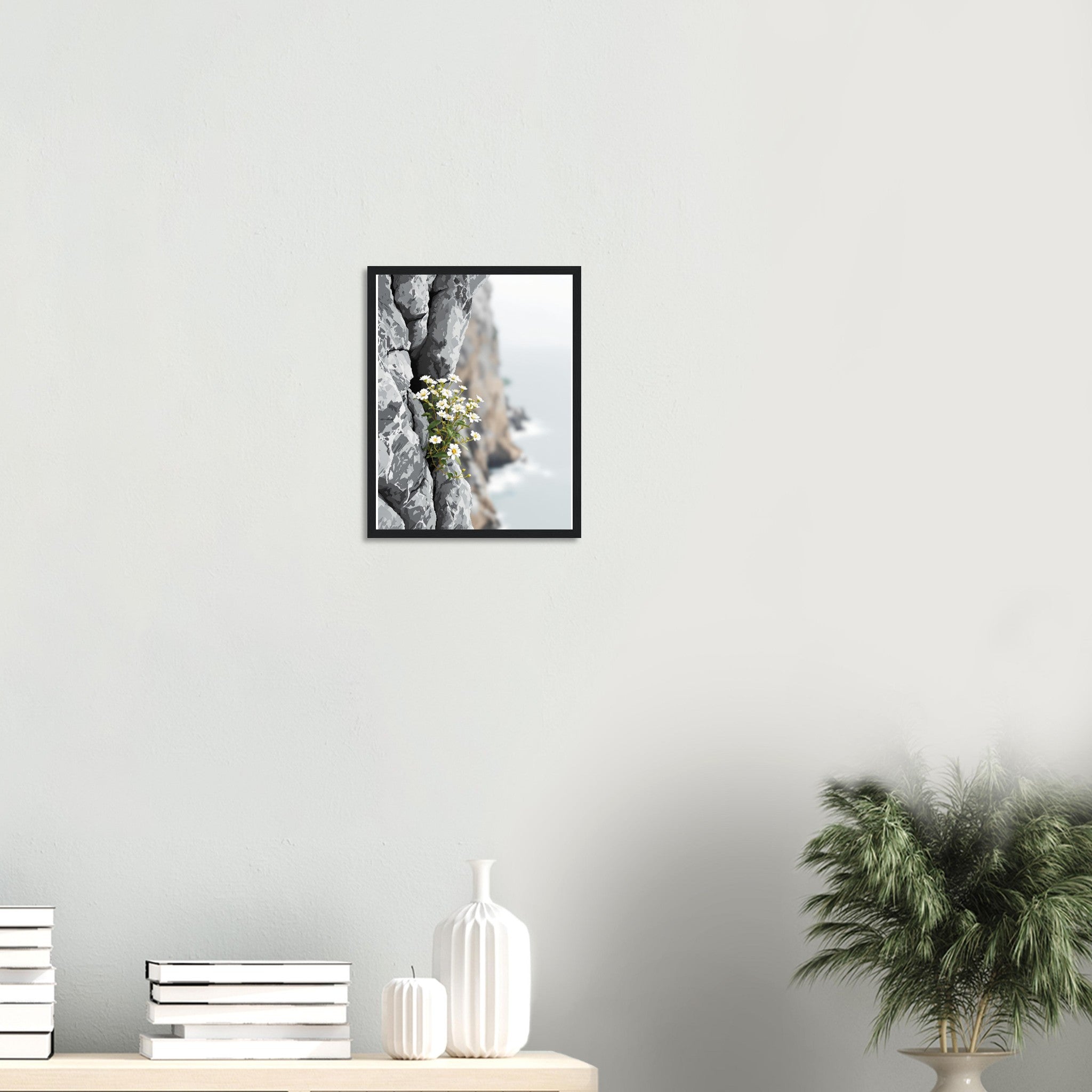 Sea Campion Cliff Crack Granite Framed Print — Framed Art Print | Wild Thread Co