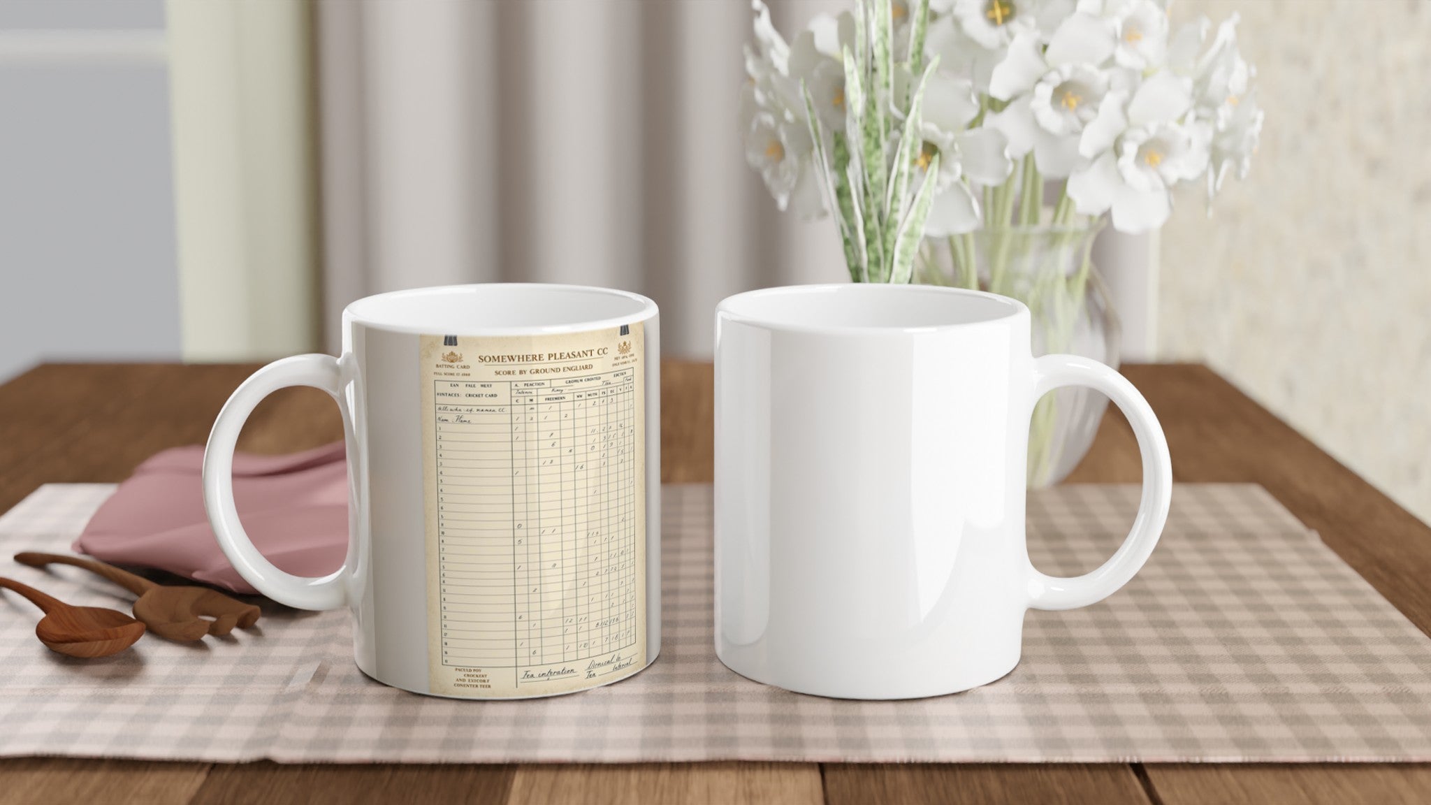 Retro Cricket English Summer Mug — detail view | Wild Thread Co