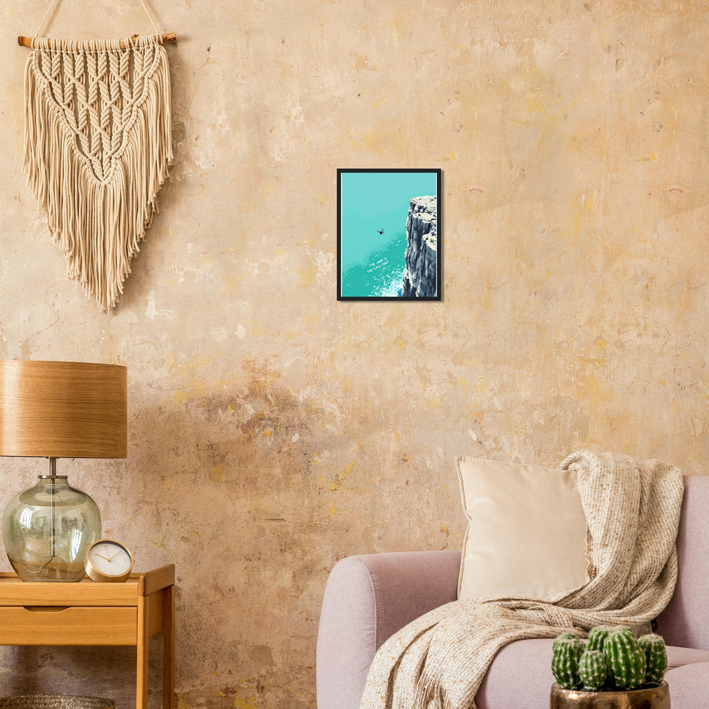 Coasteering Cliff Jump Framed Art Print — detail view | Wild Thread Co