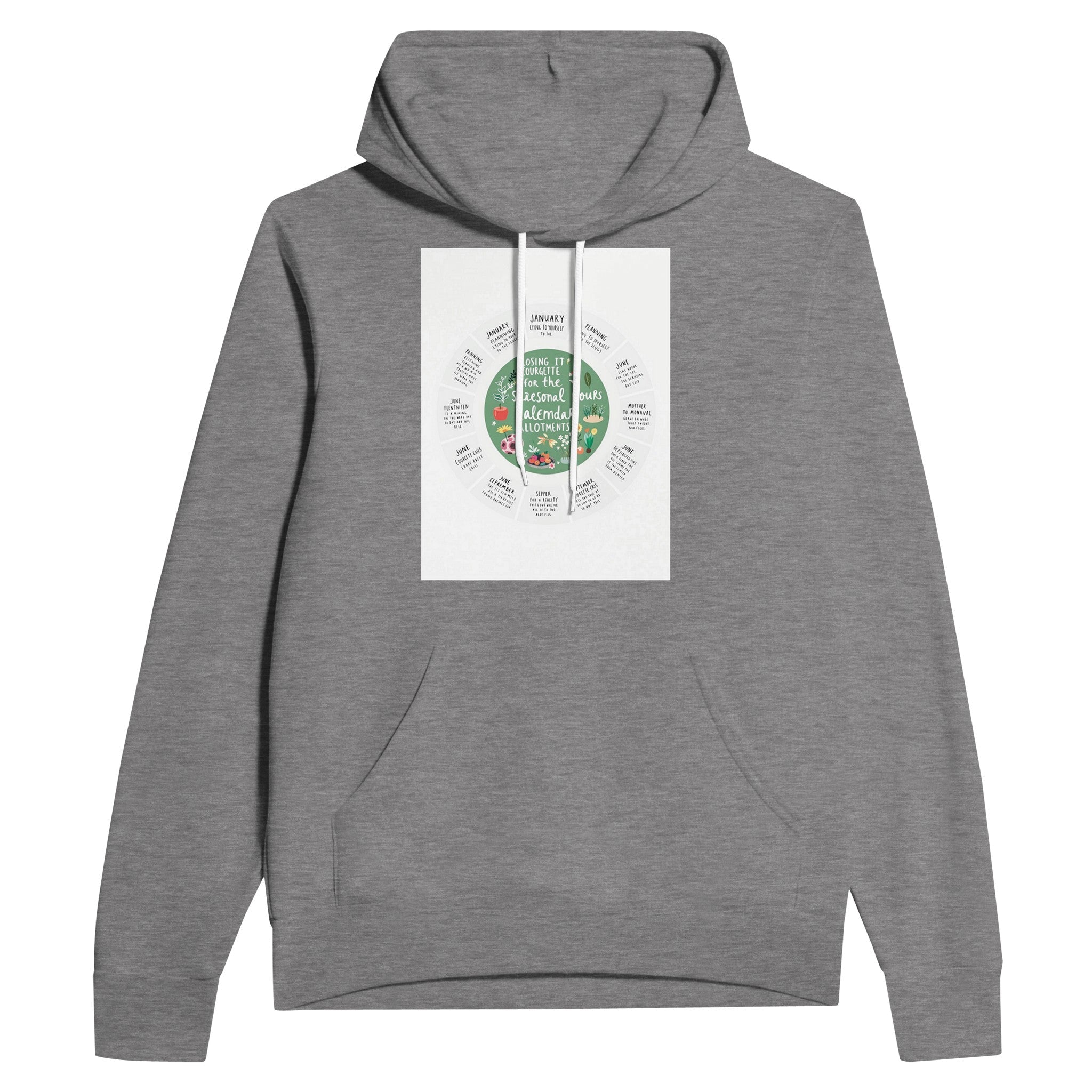 Allotment Seasonal Calendar Hoodie | Gardening Gift for Vegetable Growers - Wild Thread Co