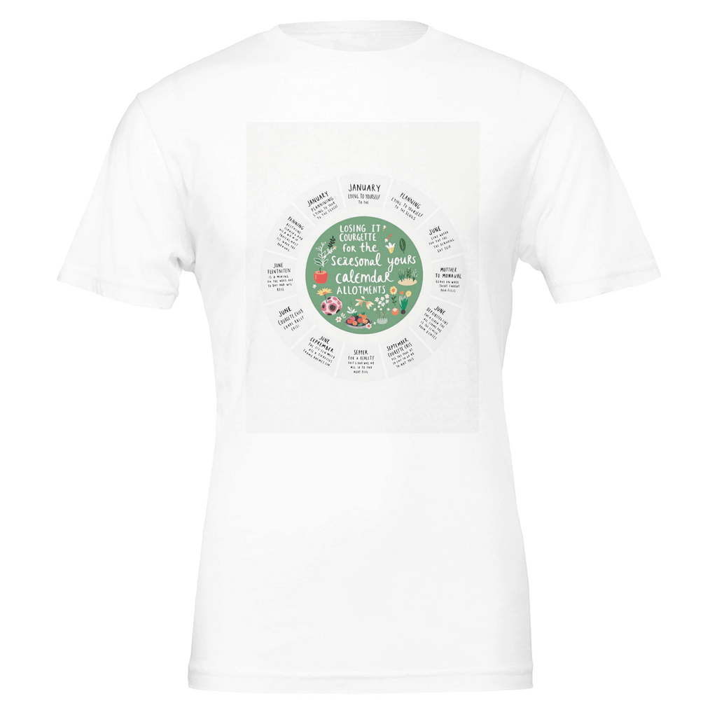 Allotment Seasonal Calendar T-Shirt | Gardening Gift for Vegetable Growers - Wild Thread Co