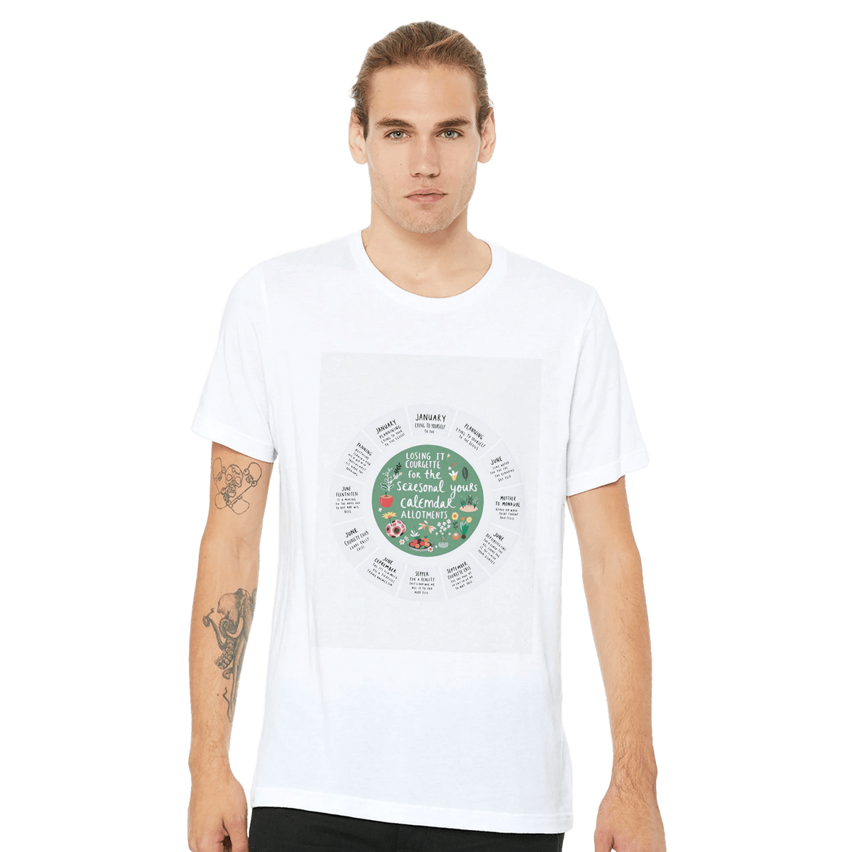 Allotment Seasonal Calendar T-Shirt | Gardening Gift for Vegetable Growers - Wild Thread Co