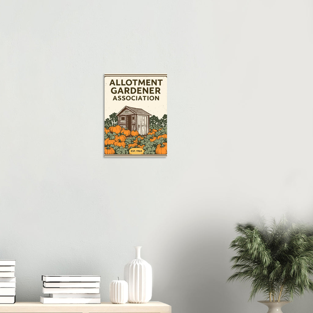Allotment Vintage Travel Art Wall Art UK Art Print Poster Wall Art UK UK Gift Art Print — detail view | Wild Thread Co