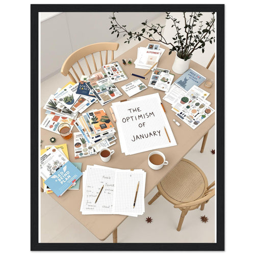 Allotment Winter Seed Catalogue Planning Framed Print Wall Art Ready - Wild Thread Co