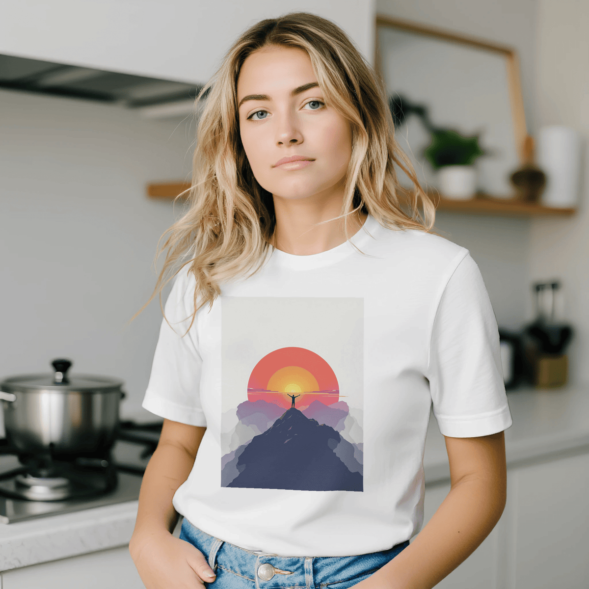 Alpenglow Sunrise Mountain T-Shirt | First Light Outdoor Gift - Wild Thread Co