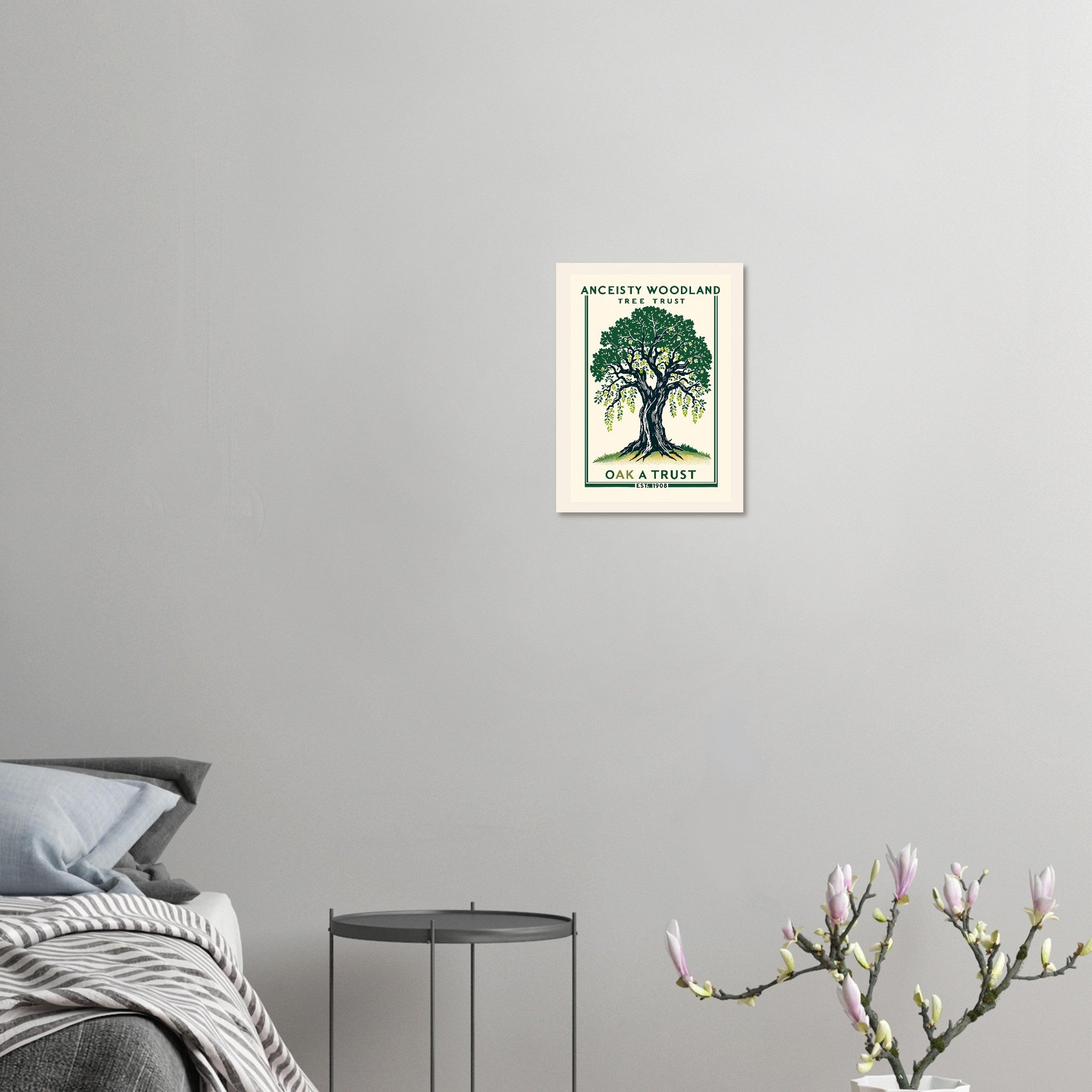 Ancient Woodland Vintage Travel Art Wall Art UK Art Print Art Print — detail view | Wild Thread Co