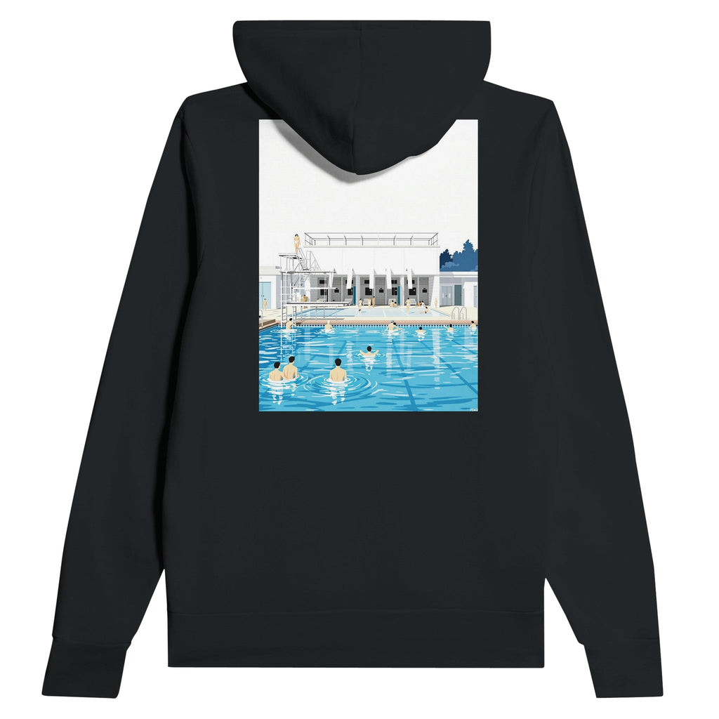 Art Deco Lido Hoodie | Outdoor Swimming Gift | Vintage Pool Hoodie - Wild Thread Co