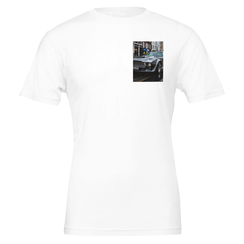 Aston Martin V8 Vantage 77 T-Shirt — detail view | Wild Thread Co