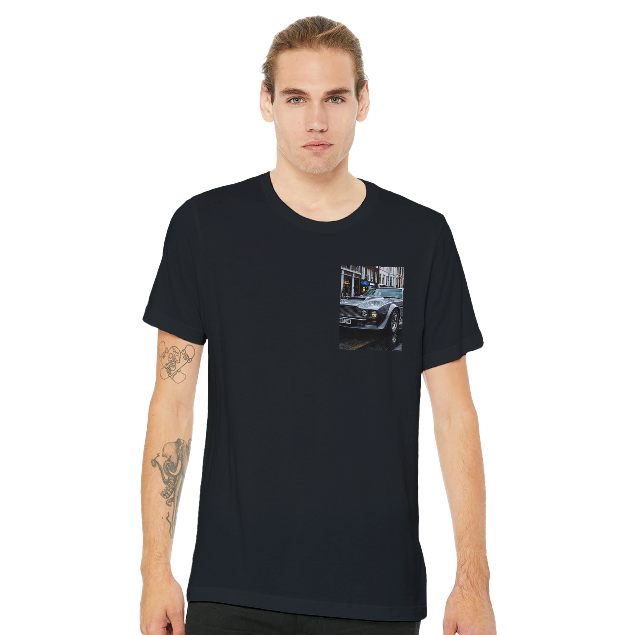 Aston Martin V8 Vantage 77 T-Shirt — detail view | Wild Thread Co