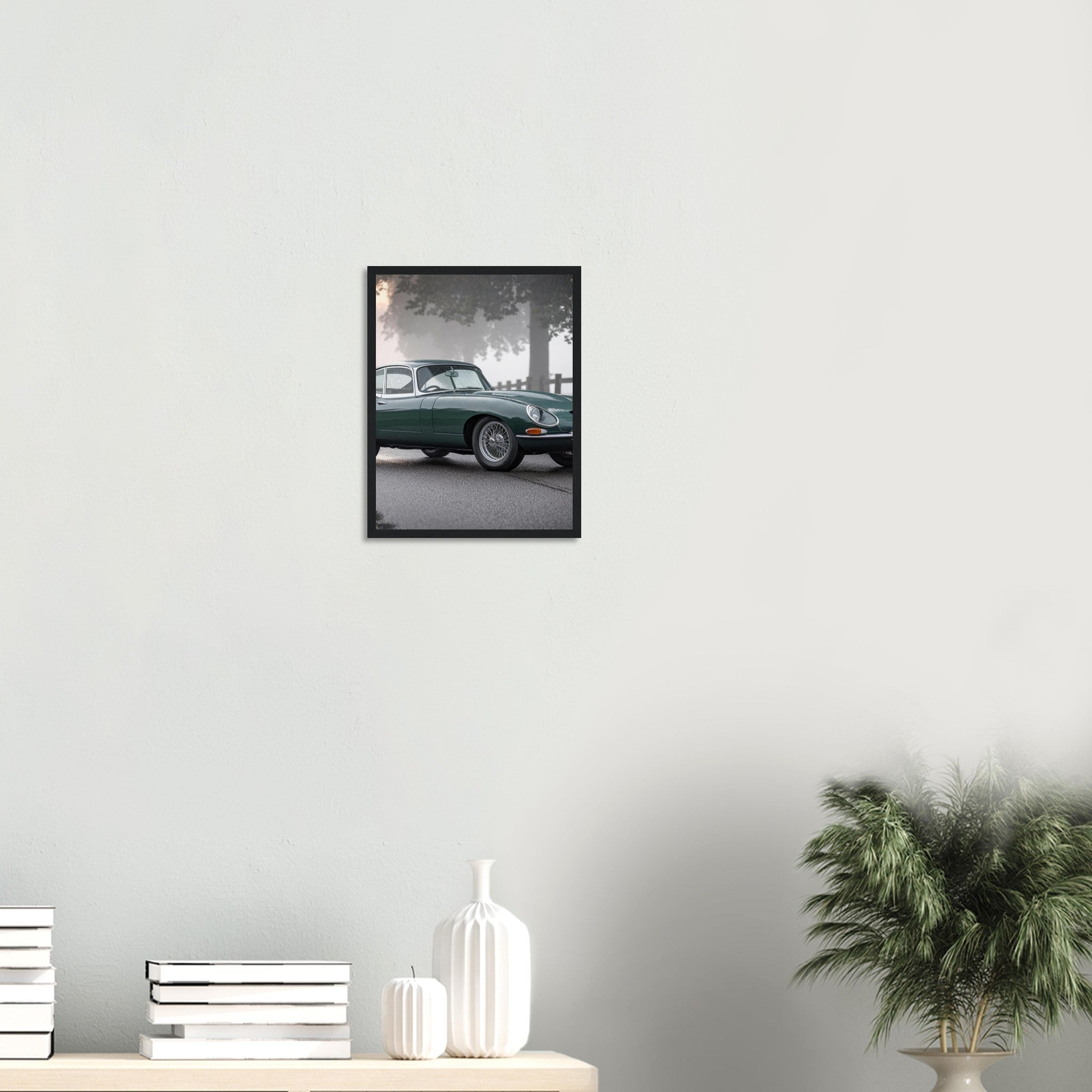 E-type Jaguar Profile Framed Art Print — detail view | Wild Thread Co