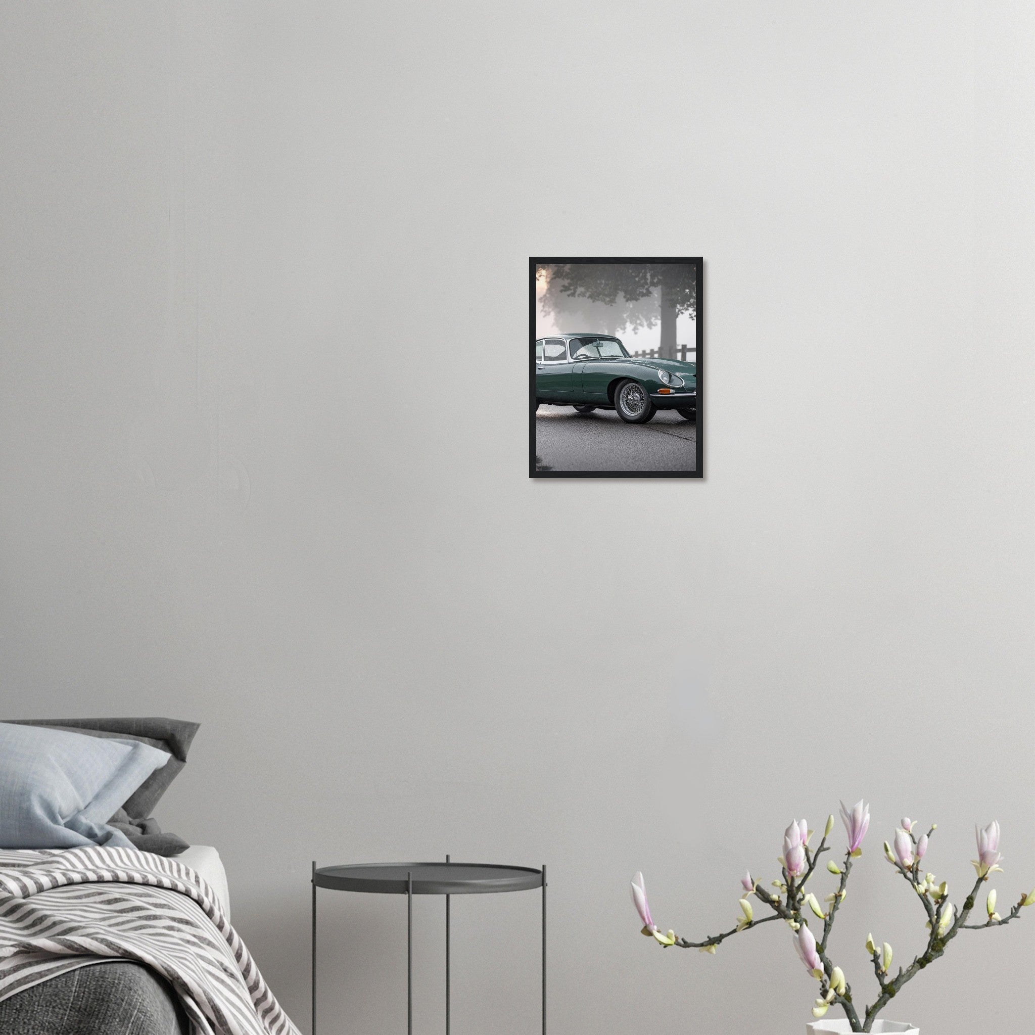 E-type Jaguar Profile Framed Art Print — detail view | Wild Thread Co