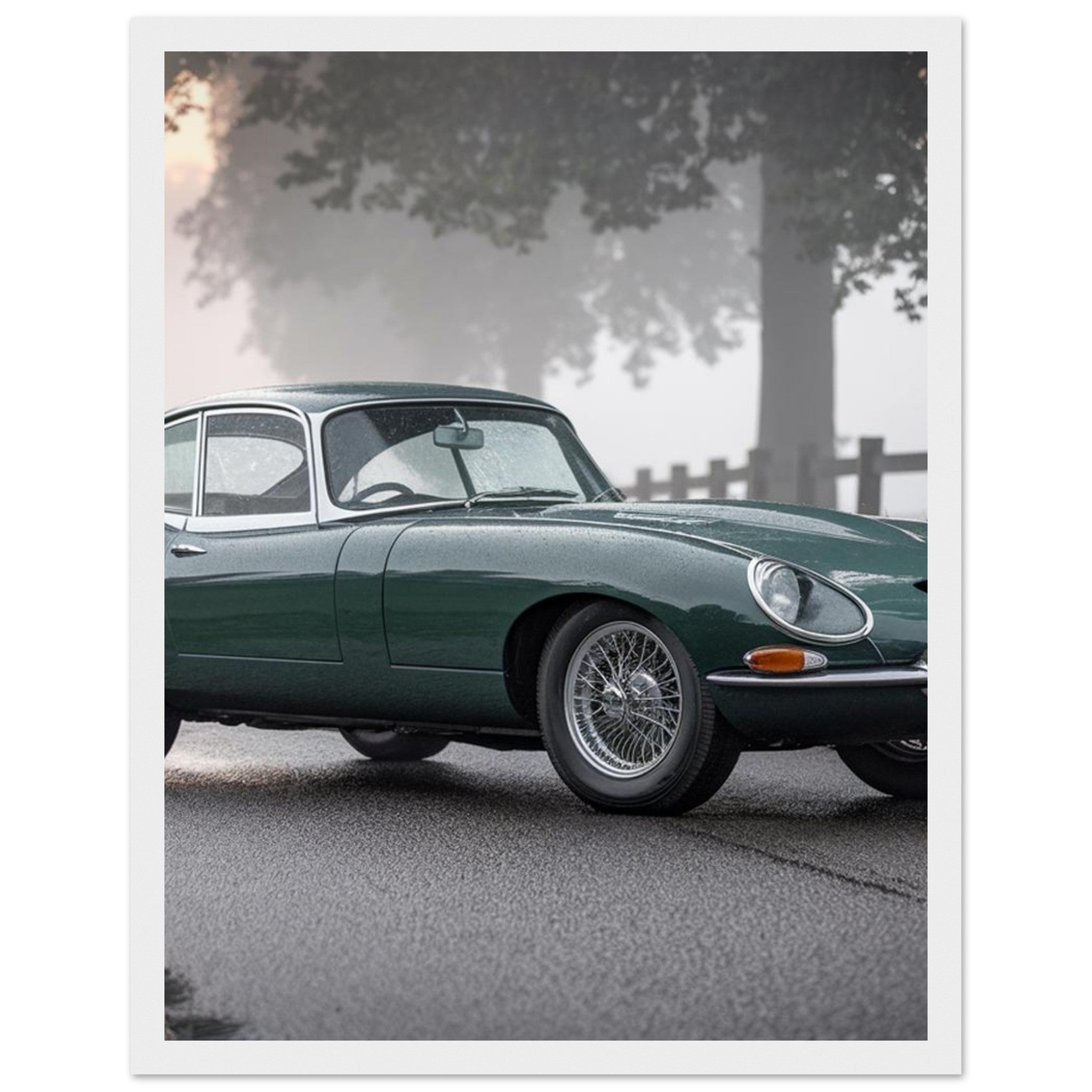 E-type Jaguar Profile Framed Art Print — detail view | Wild Thread Co