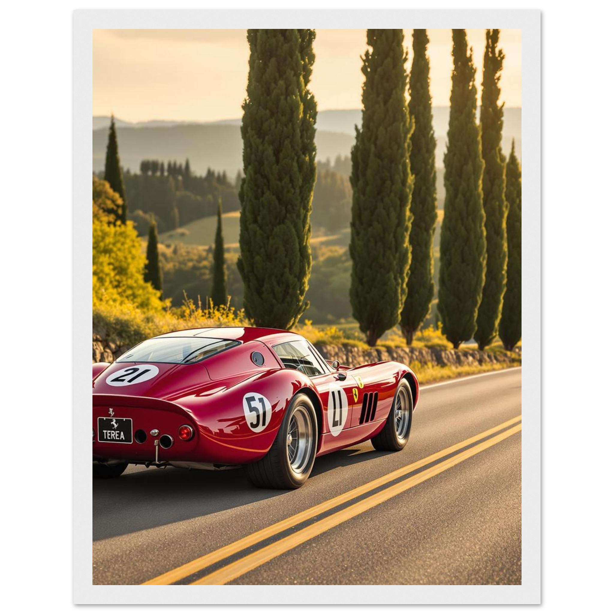 Ferrari 250 Gto Framed Art Print — detail view | Wild Thread Co