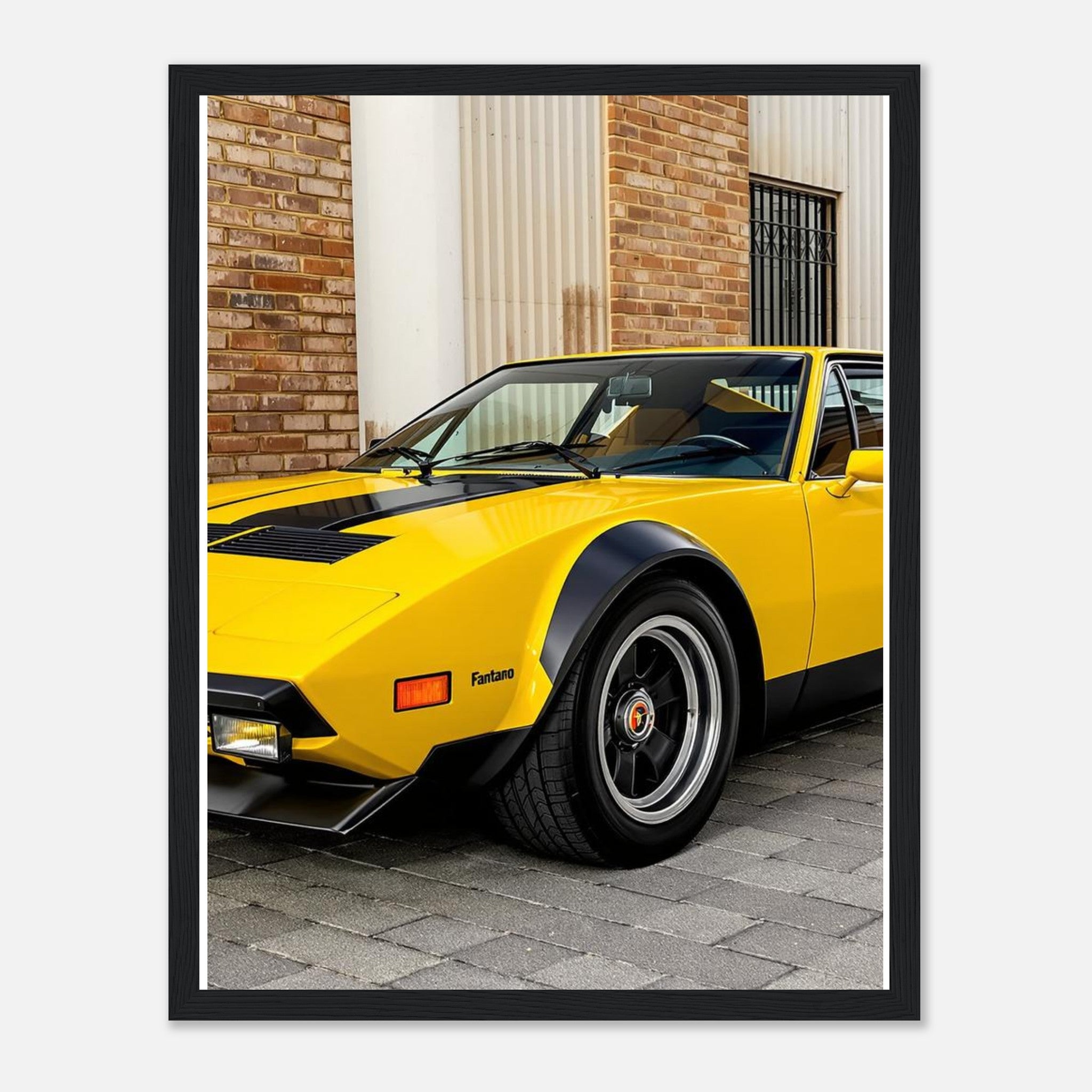 De Tomaso Pantera Framed Art Print — detail view | Wild Thread Co