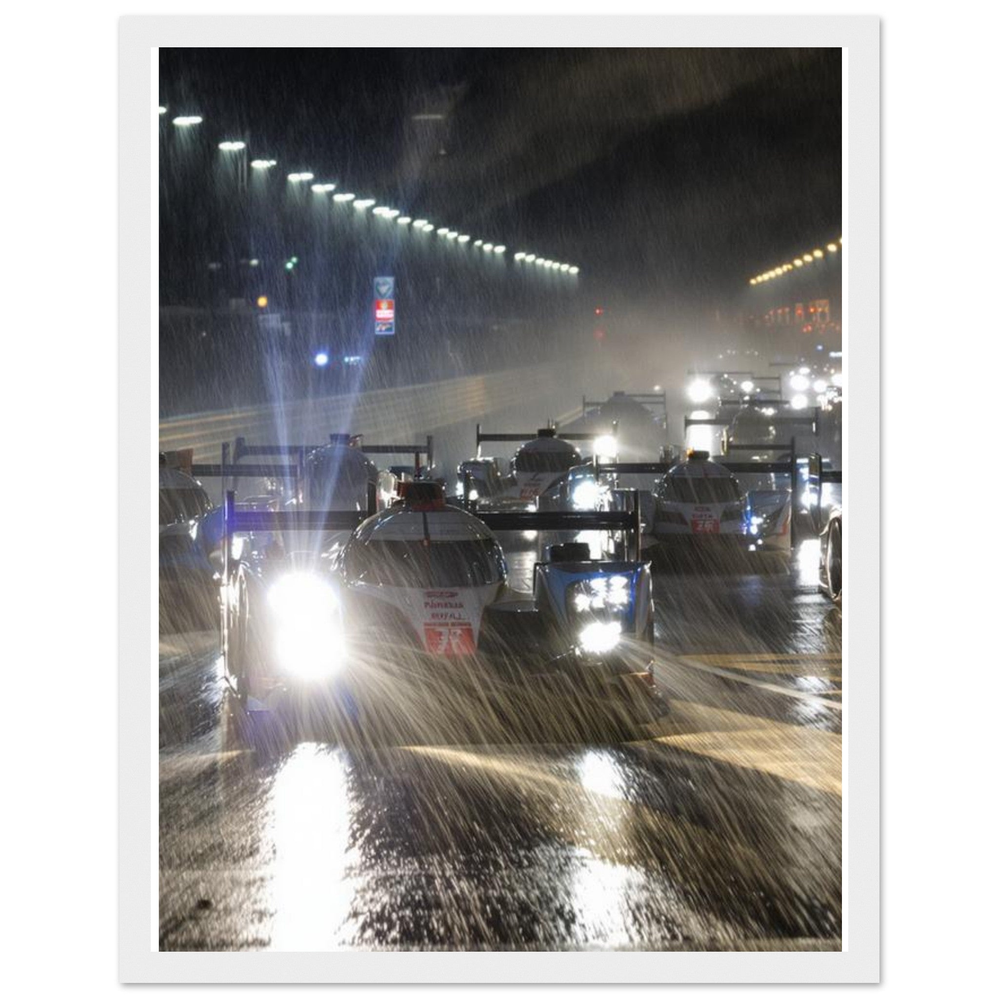 Le Mans Night Racing Framed Art Print — detail view | Wild Thread Co