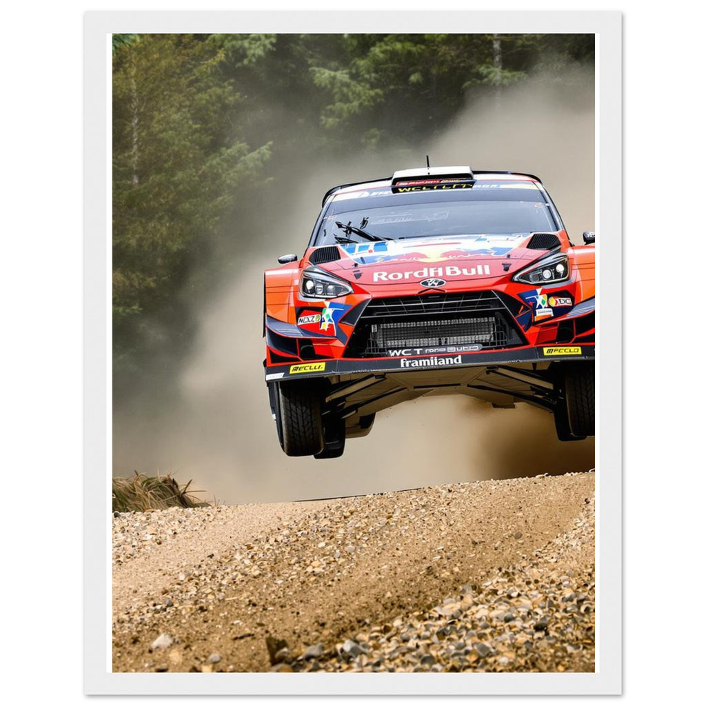 Rally Car Finland Jump Framed Art Print — detail view | Wild Thread Co