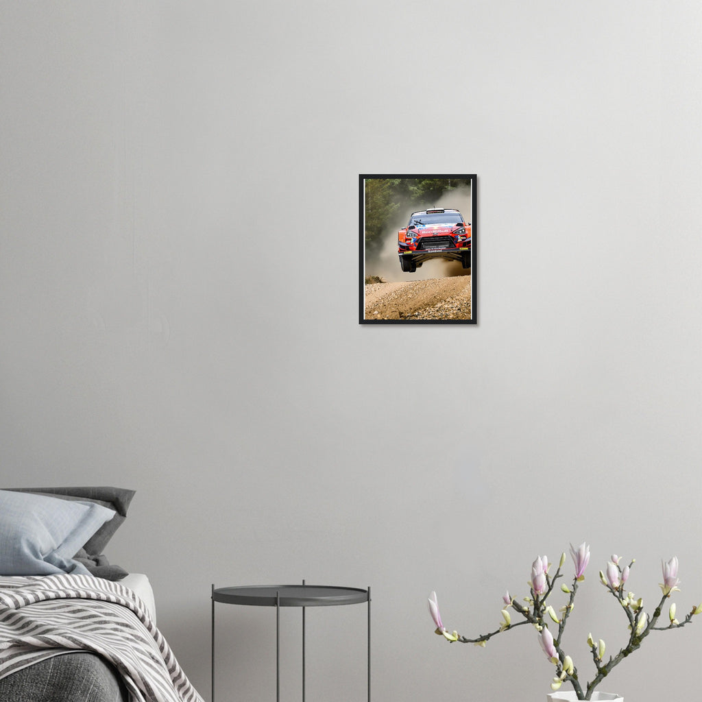 Rally Car Finland Jump Framed Art Print — detail view | Wild Thread Co