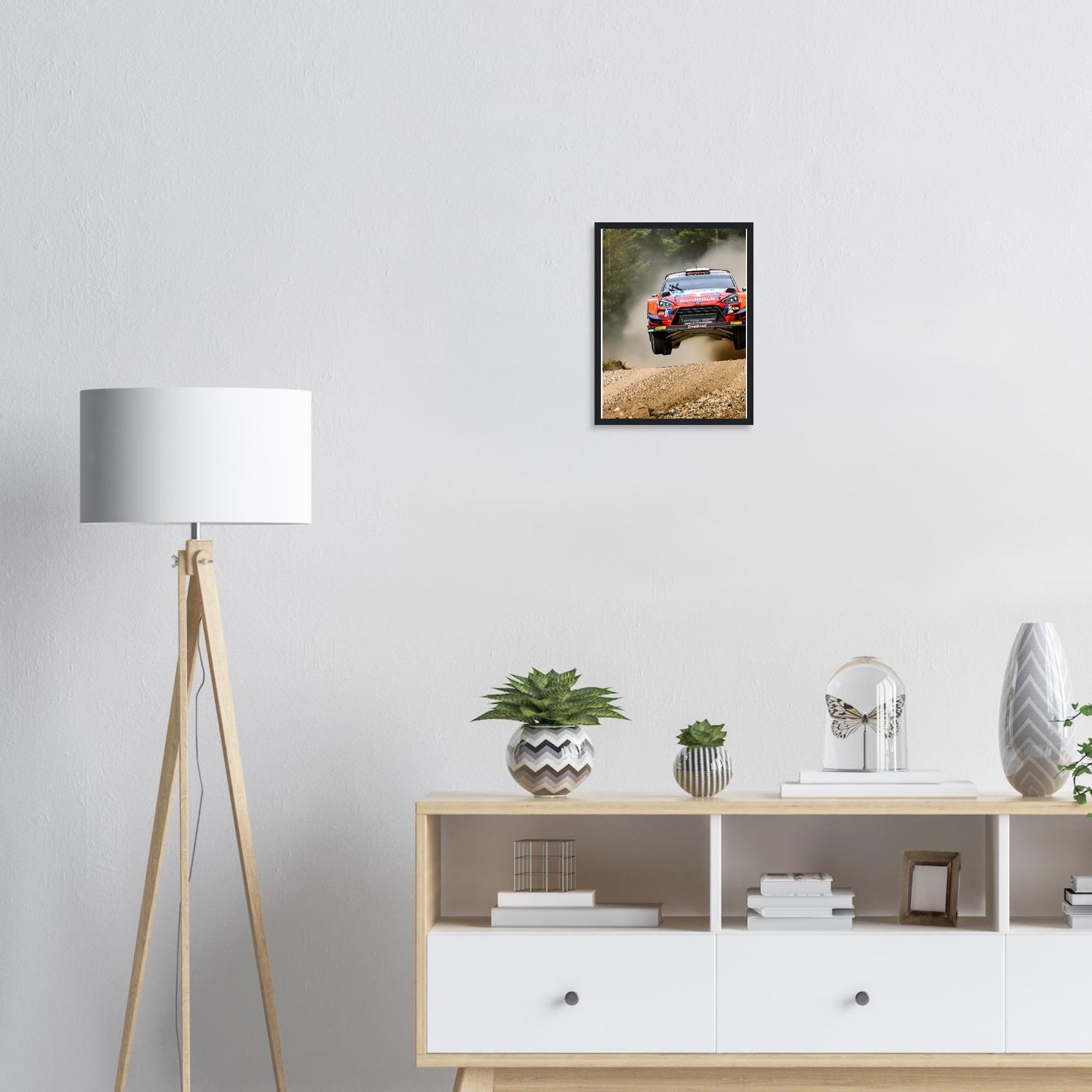 Rally Car Finland Jump Framed Art Print — detail view | Wild Thread Co