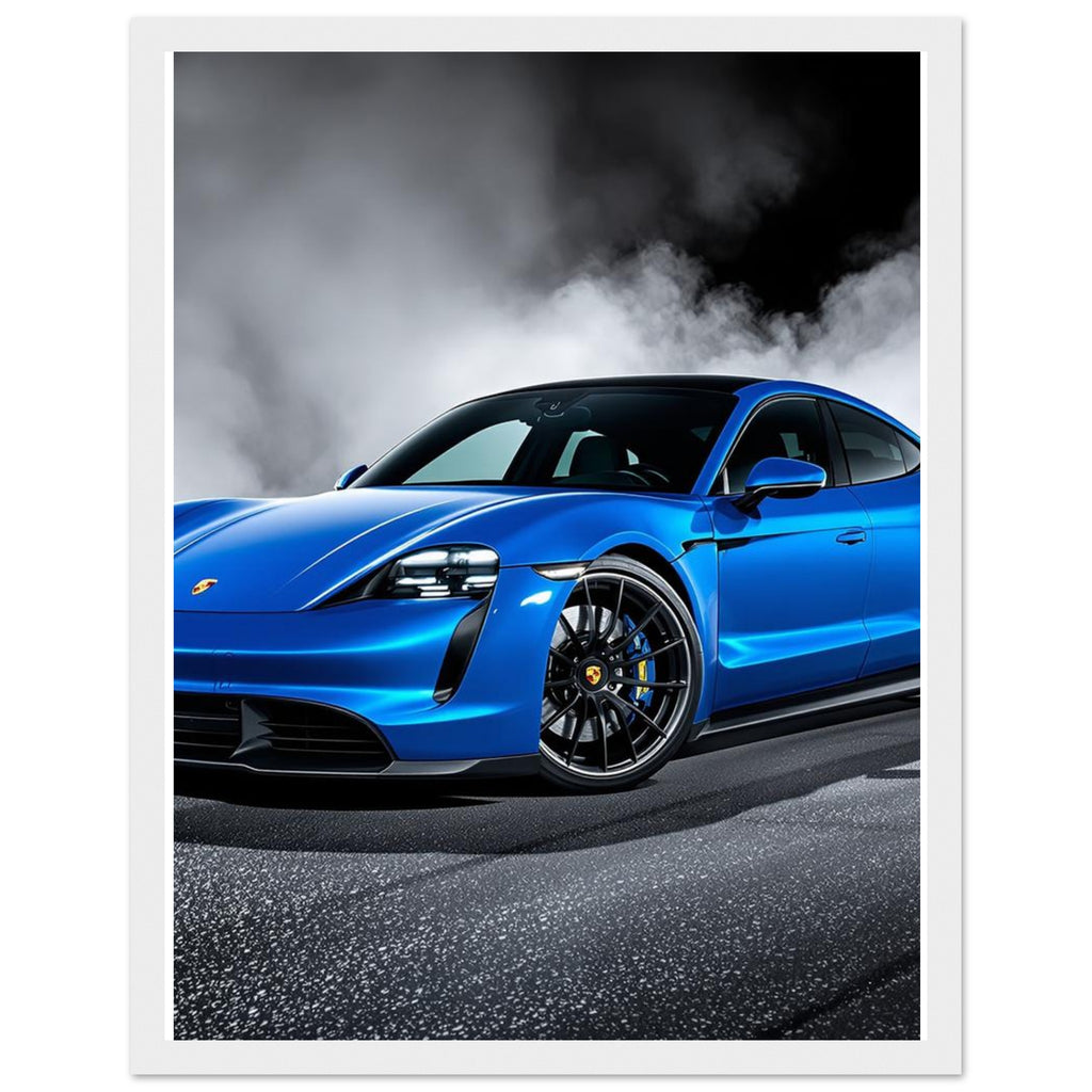 Porsche Taycan Turbo S Framed Art Print — detail view | Wild Thread Co