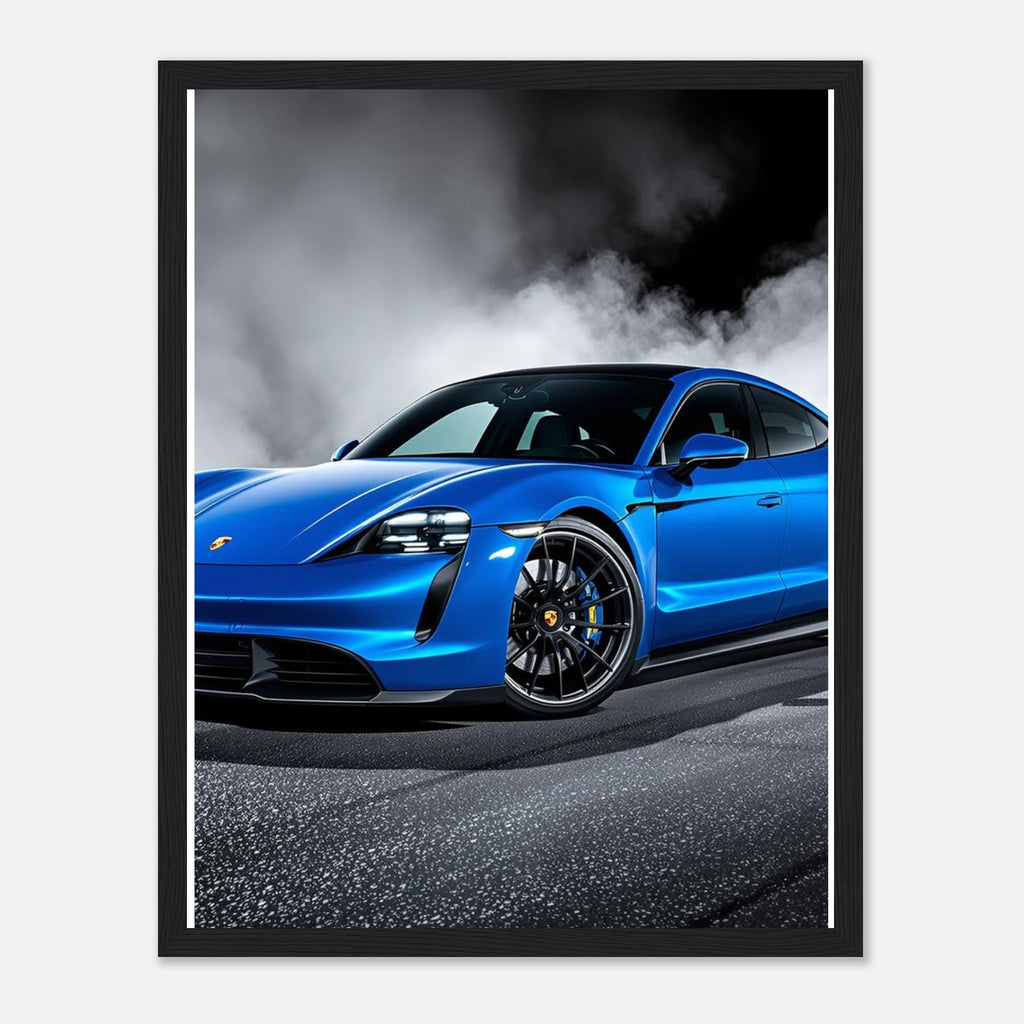 Porsche Taycan Turbo S Framed Art Print — detail view | Wild Thread Co