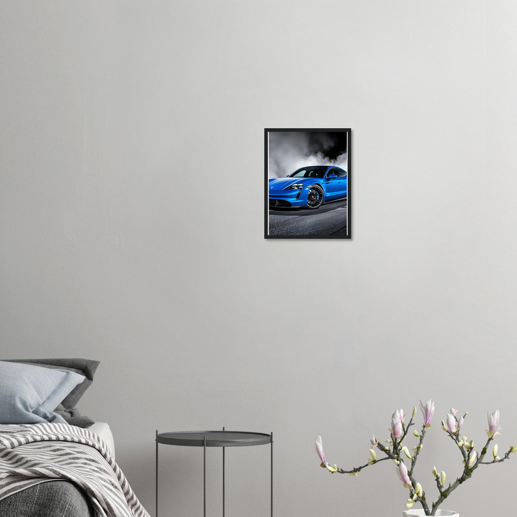 Porsche Taycan Turbo S Framed Art Print — detail view | Wild Thread Co