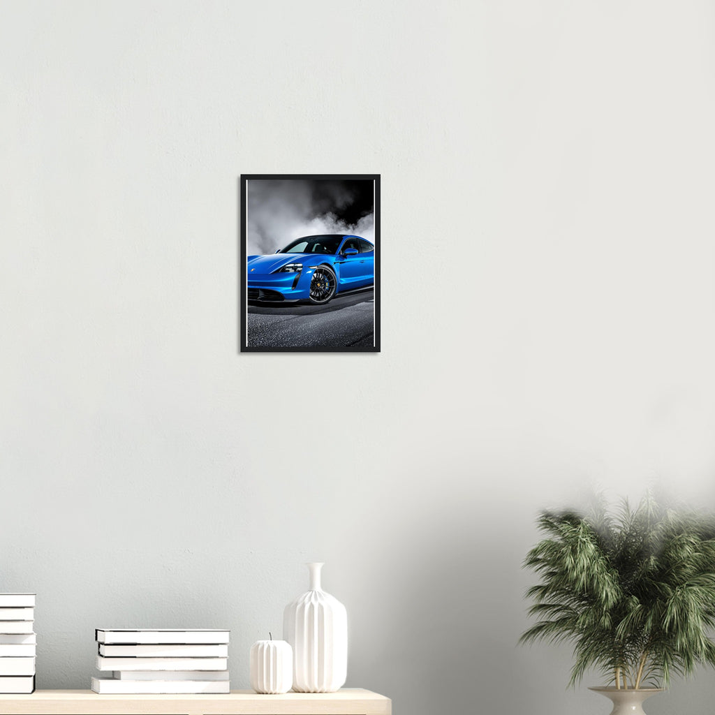 Porsche Taycan Turbo S Framed Art Print — detail view | Wild Thread Co