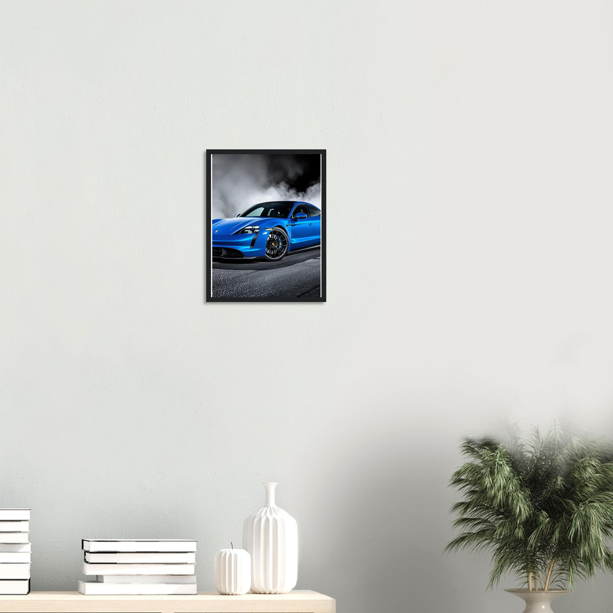 Porsche Taycan Turbo S Framed Art Print — detail view | Wild Thread Co