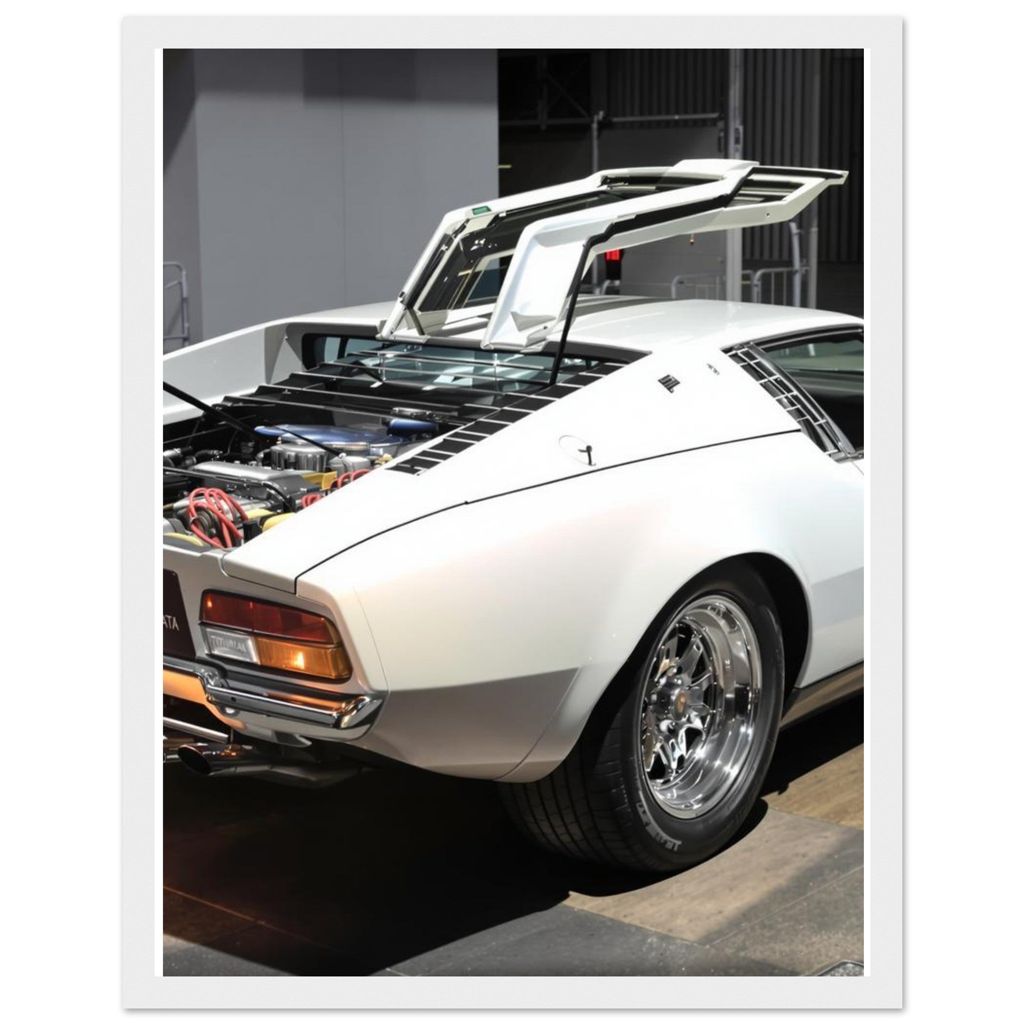 De Tomaso Mangusta Framed Art Print — detail view | Wild Thread Co