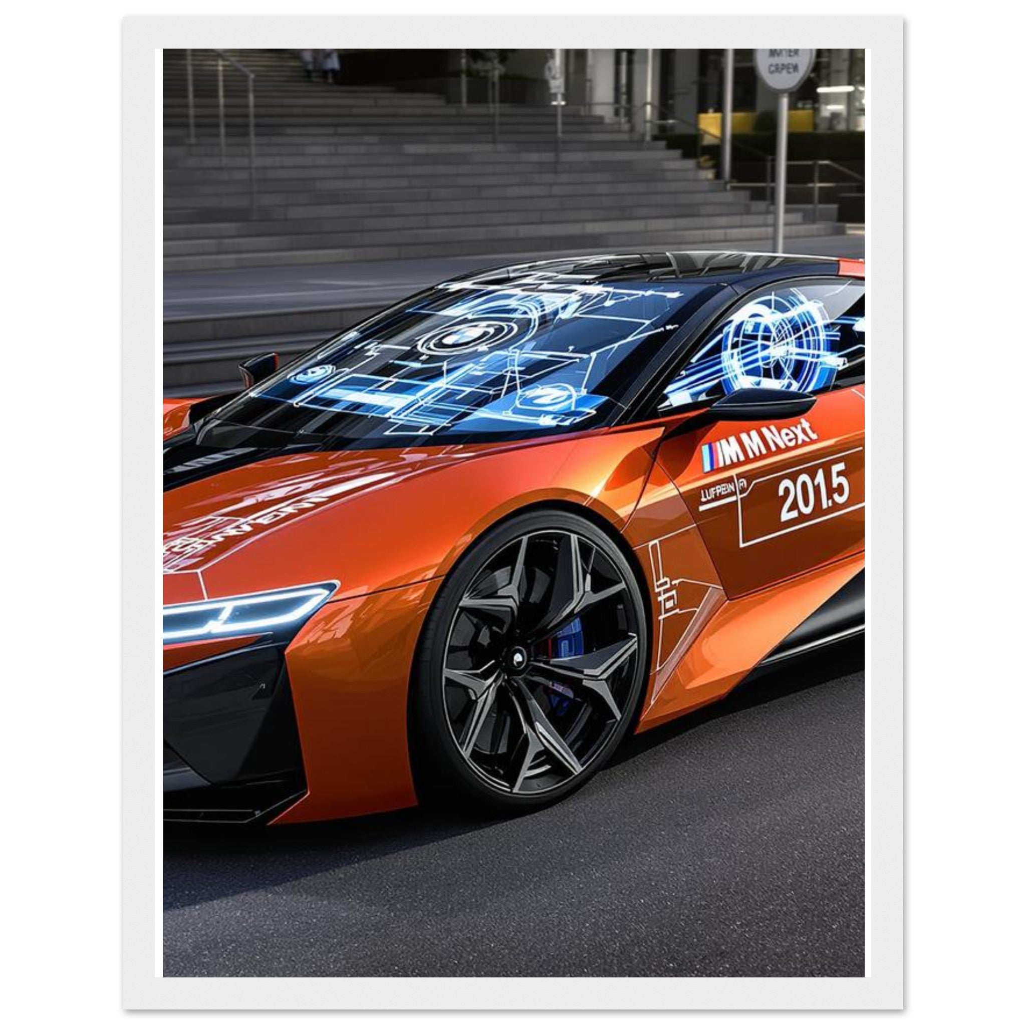 BMW M Vision Next Framed Art Print — detail view | Wild Thread Co