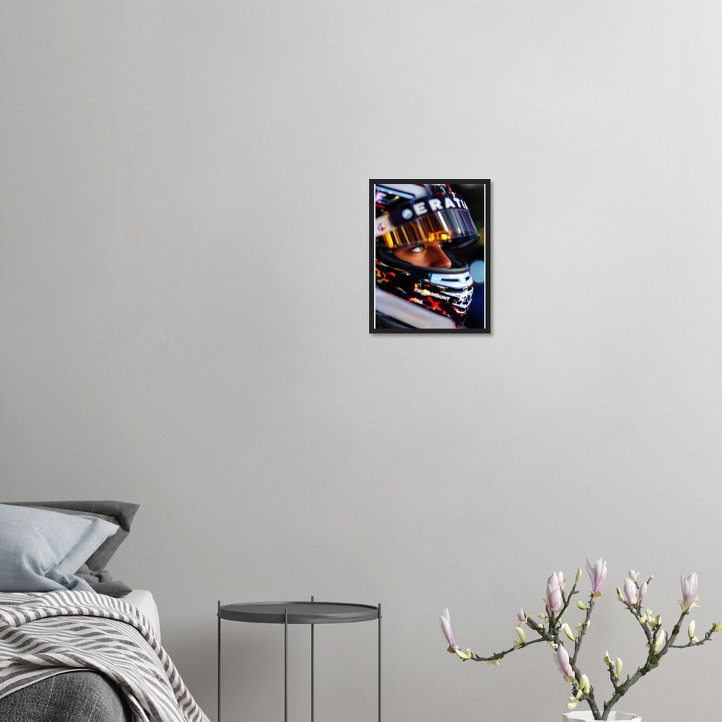 Race Helmet Reflections Framed Art Print — detail view | Wild Thread Co