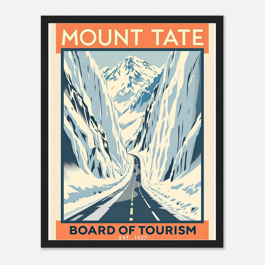 Mount Tate Vintage Travel Poster Framed Art Print — detail view | Wild Thread Co